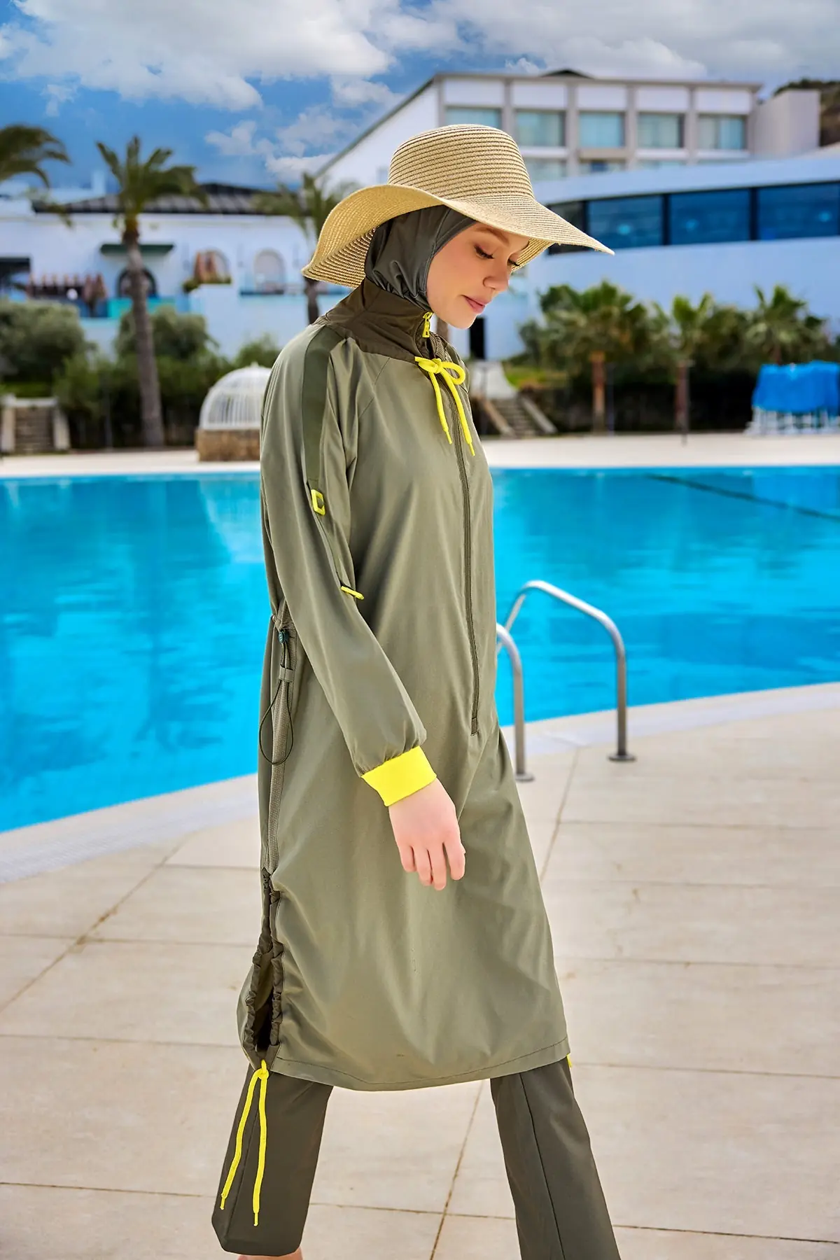 Khaki Full Coverage Swimwear Burkini Set M2524, photo 4