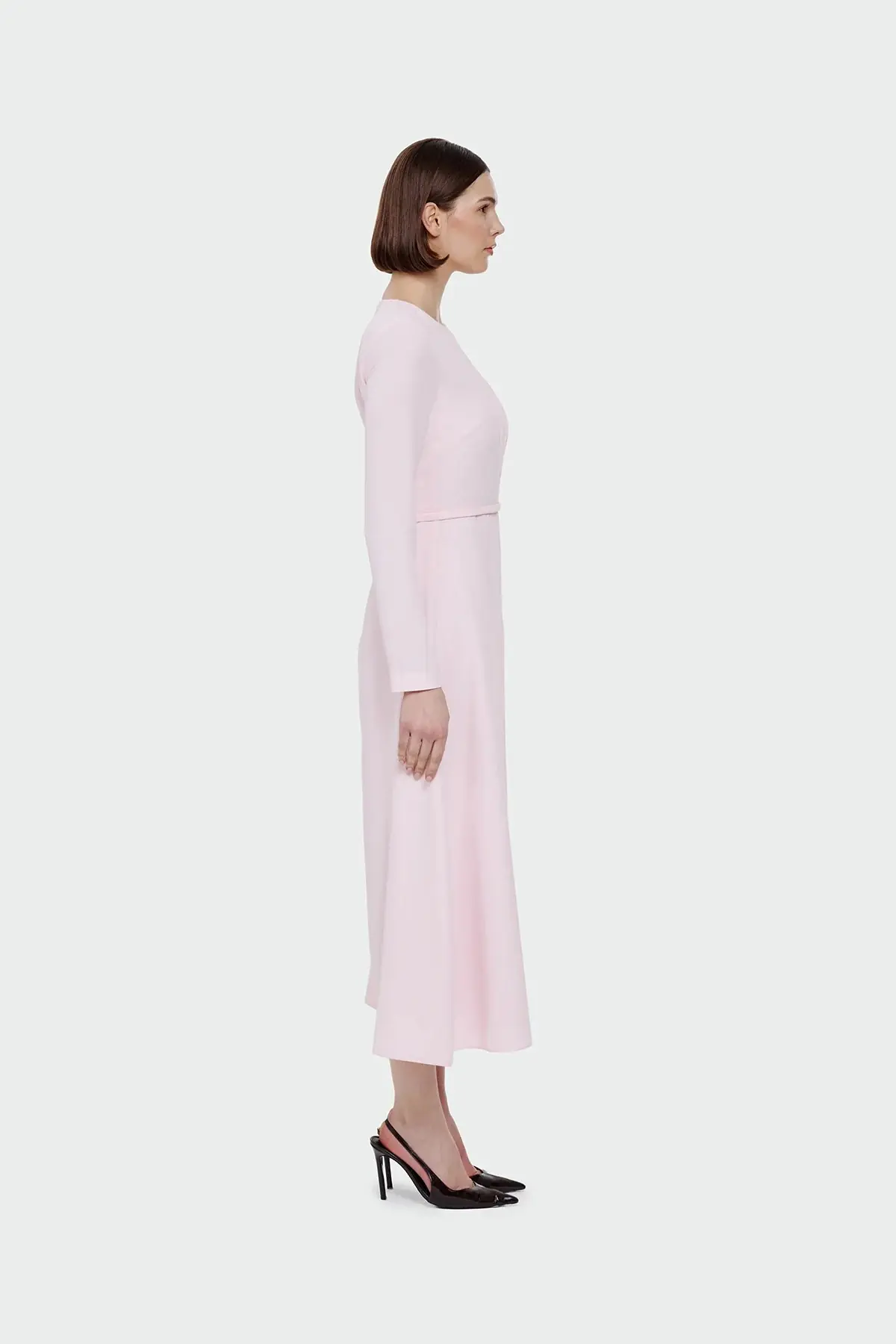 Pleated Belted Maxi Dress – Pink, photo 3