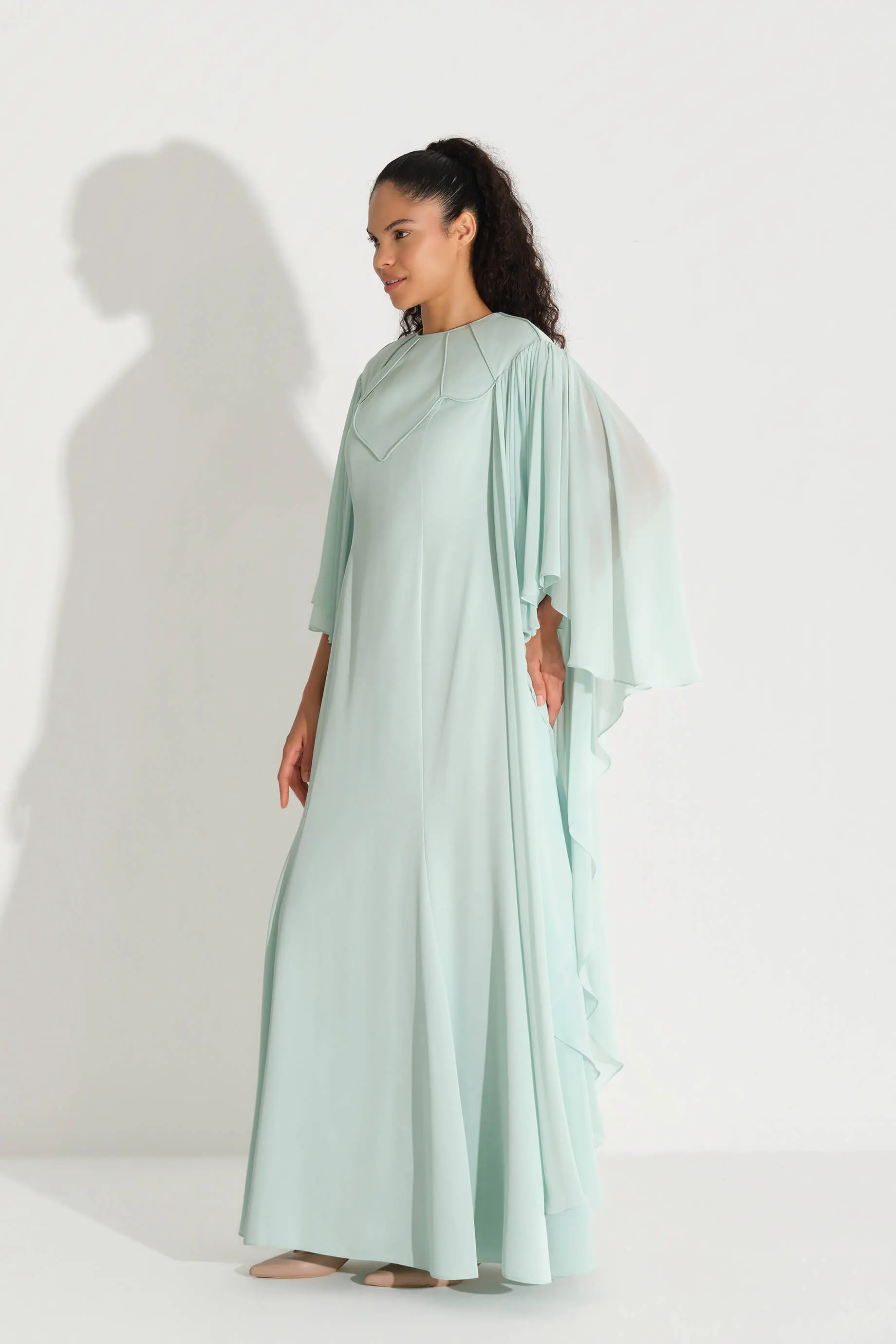 BİYE DETAYLI ELBİSE Mint, photo 4