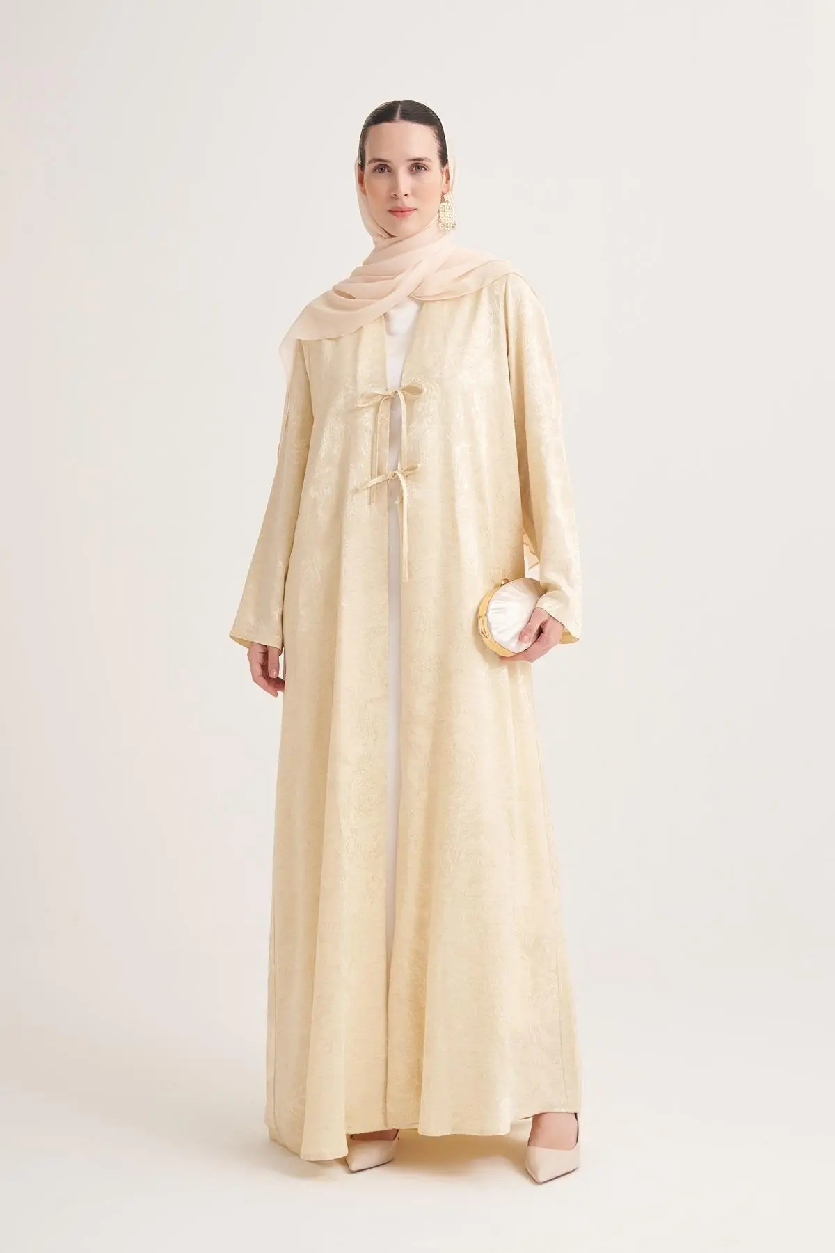 Mila Linen Abaya & Scarf – Yellow
