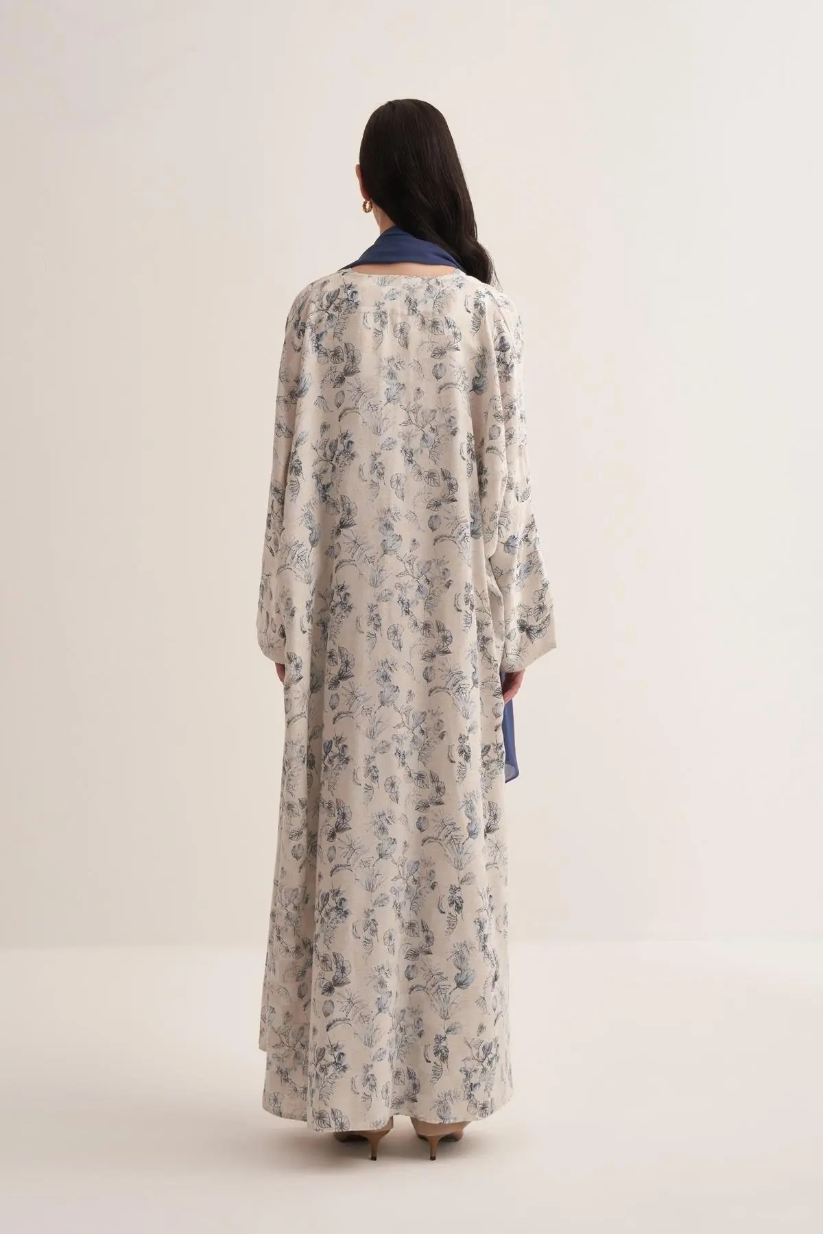 Liora Blue Floral Abaya with Matching Scarf, photo 3