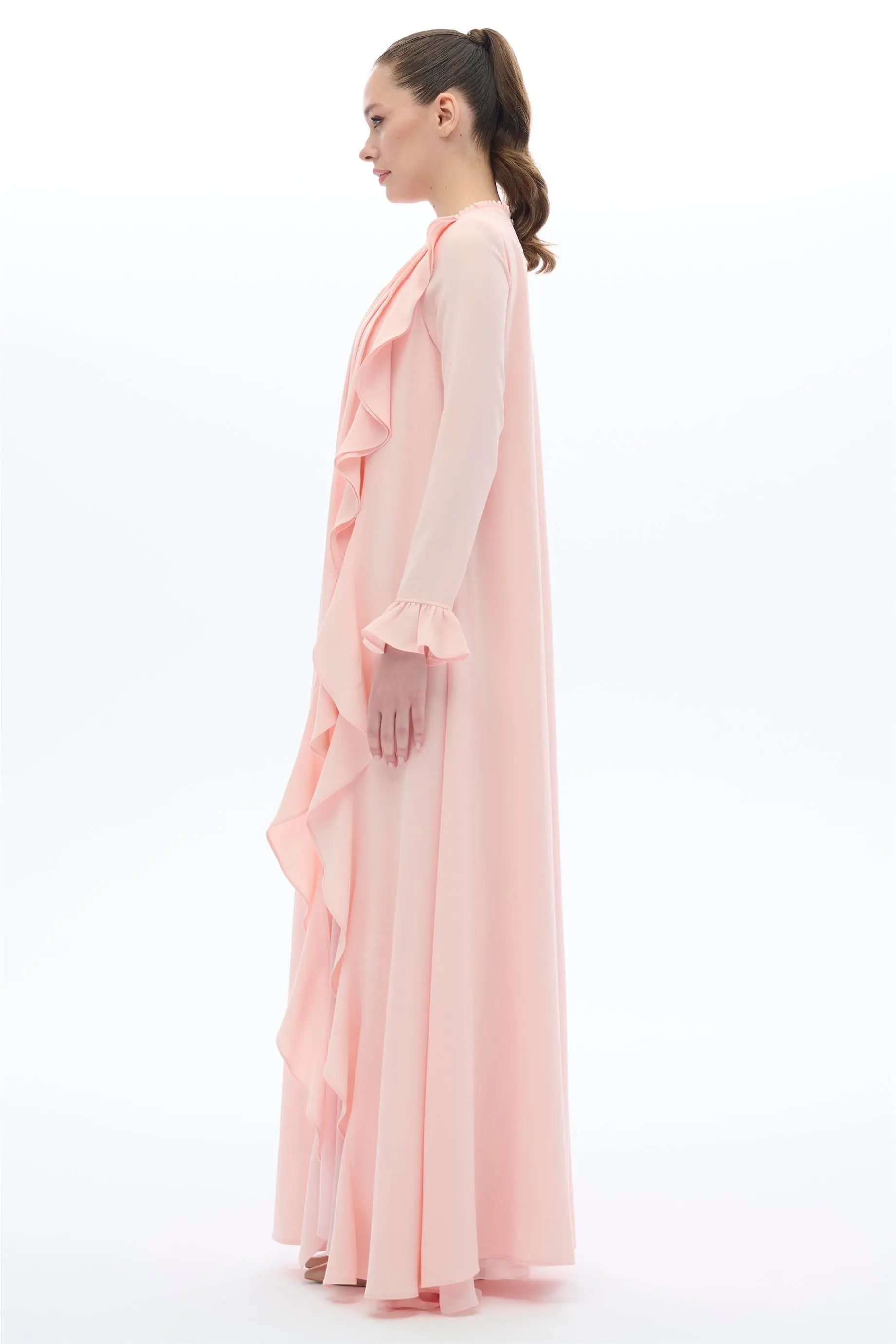 Ruffled Panel Dress – Powder, photo 3