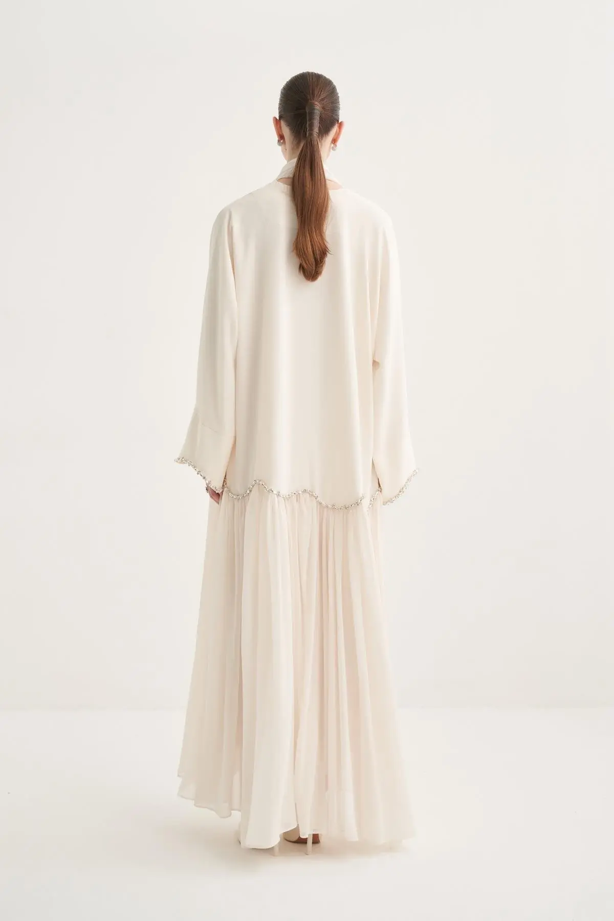Lina Crystal Abaya Beige, photo 5