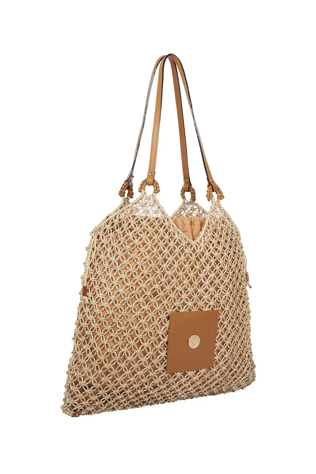 Abaca Woven Large Tote Bag - Natural, photo 2
