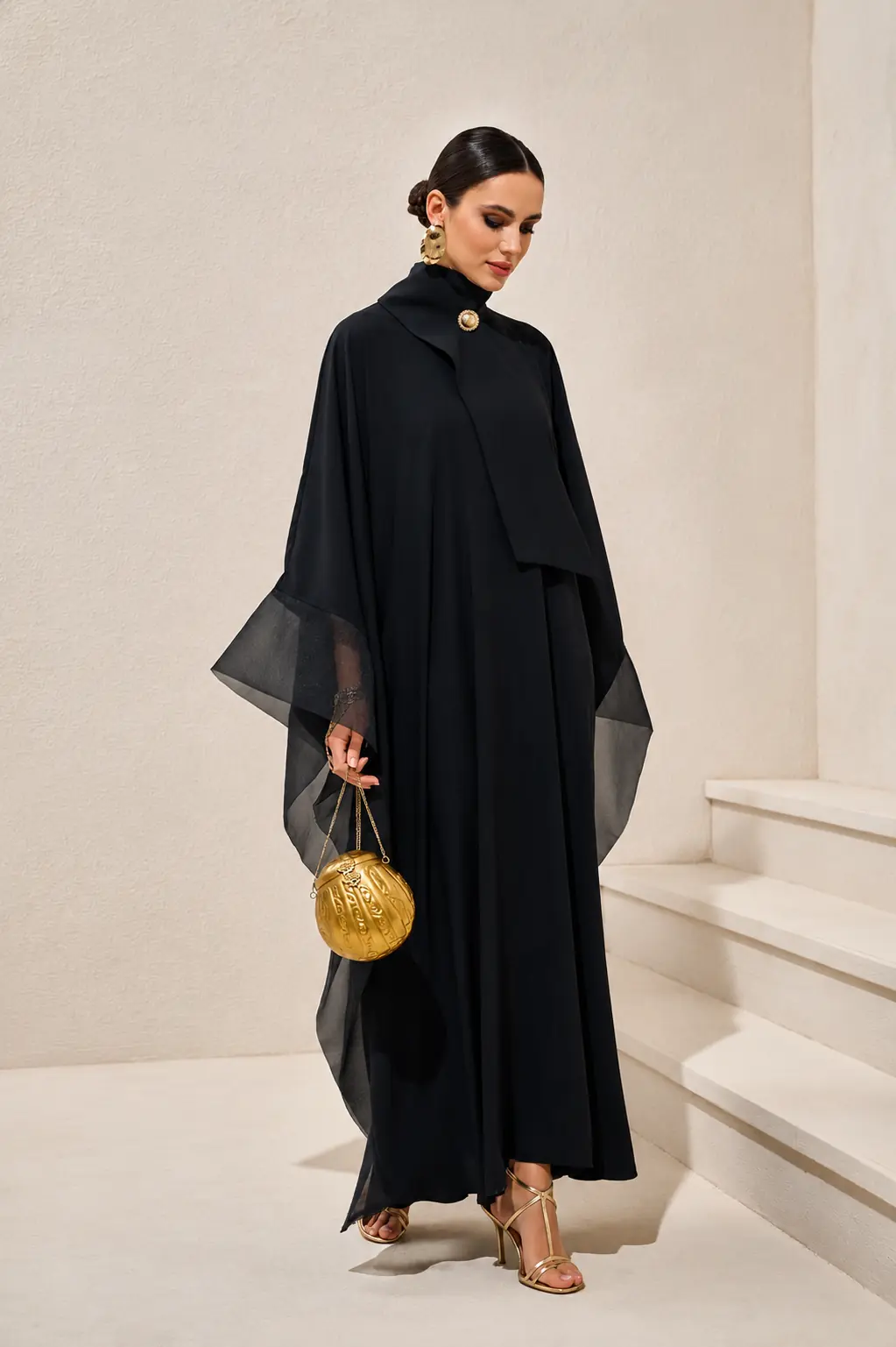Essa Kaftan Dress – Black, photo 2
