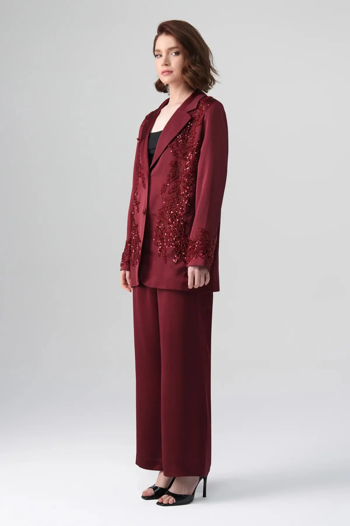 Valessa Embellished Suit – Bordeaux, photo 6