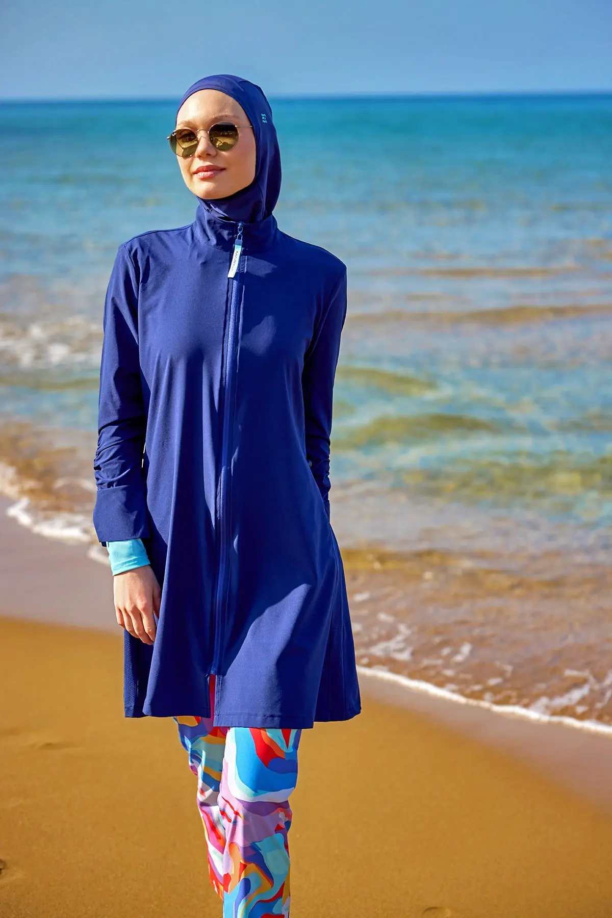 Marina Full Coverage Modest Swimsuit - Blue, photo 3