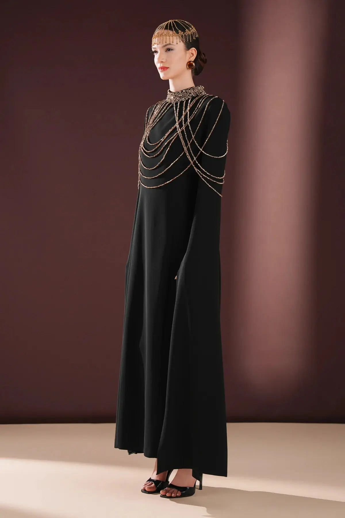 Calista Chain Detail Maxi Dress – Black, photo 6
