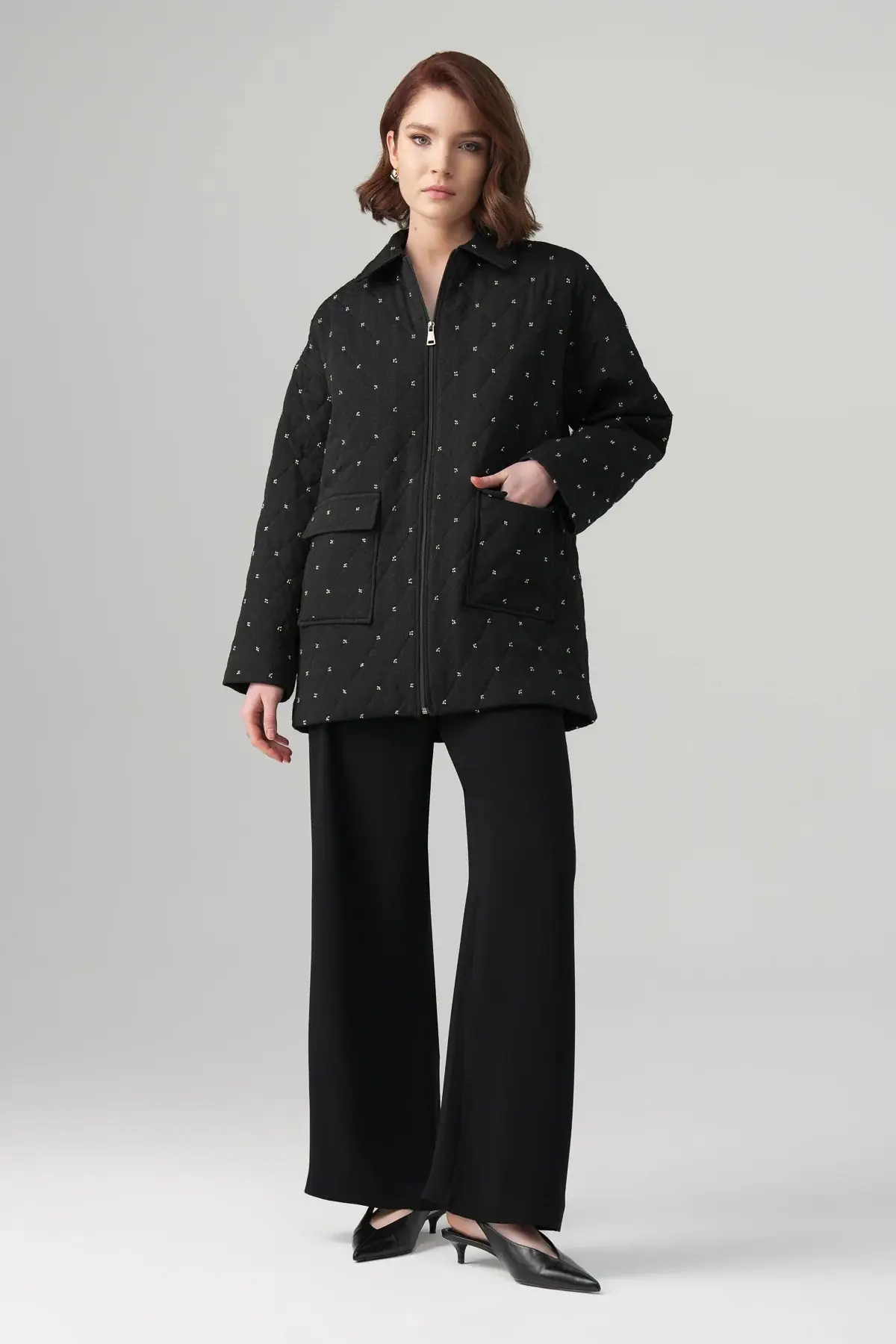 Mira Quilted Jacket & Trousers Set – Black, photo 4