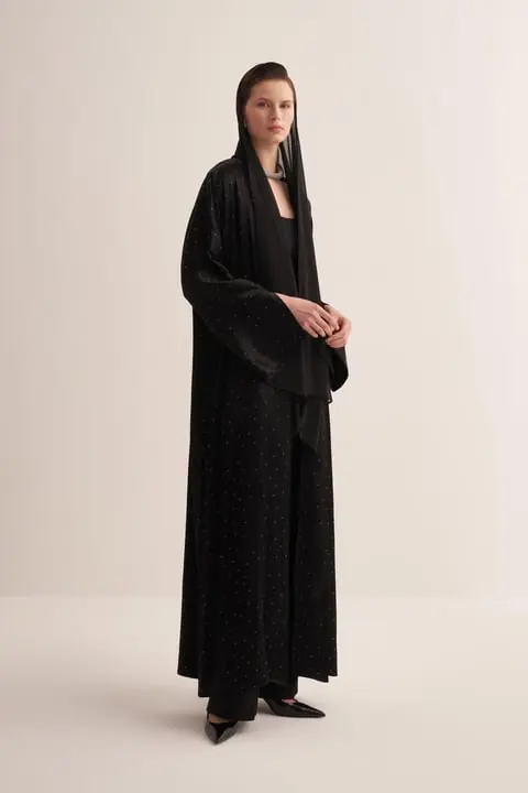 Stylish Black Abaya & Matching Scarf Set