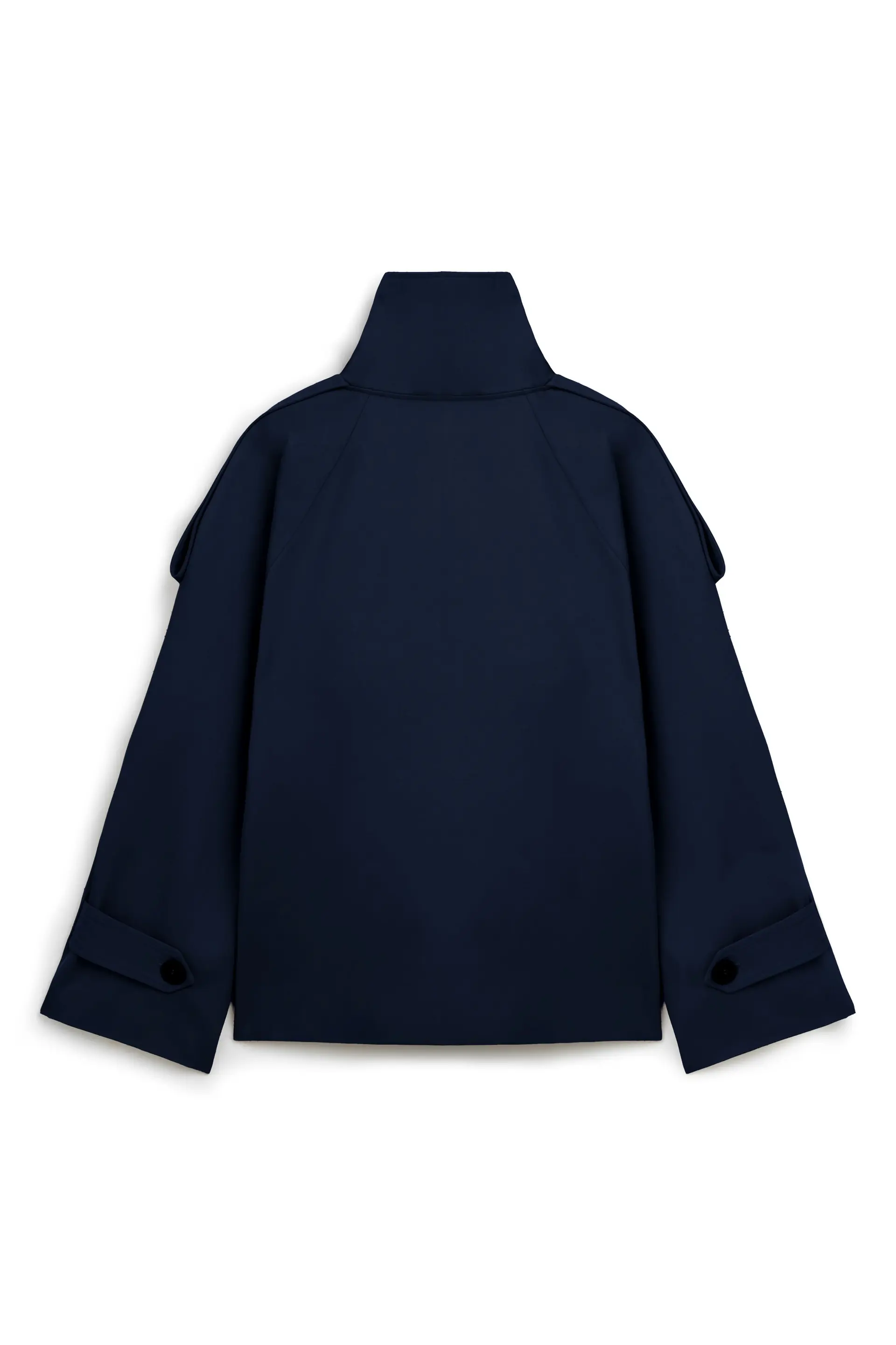 High-Neck Oversized Trench Jacket – Navy, photo 2
