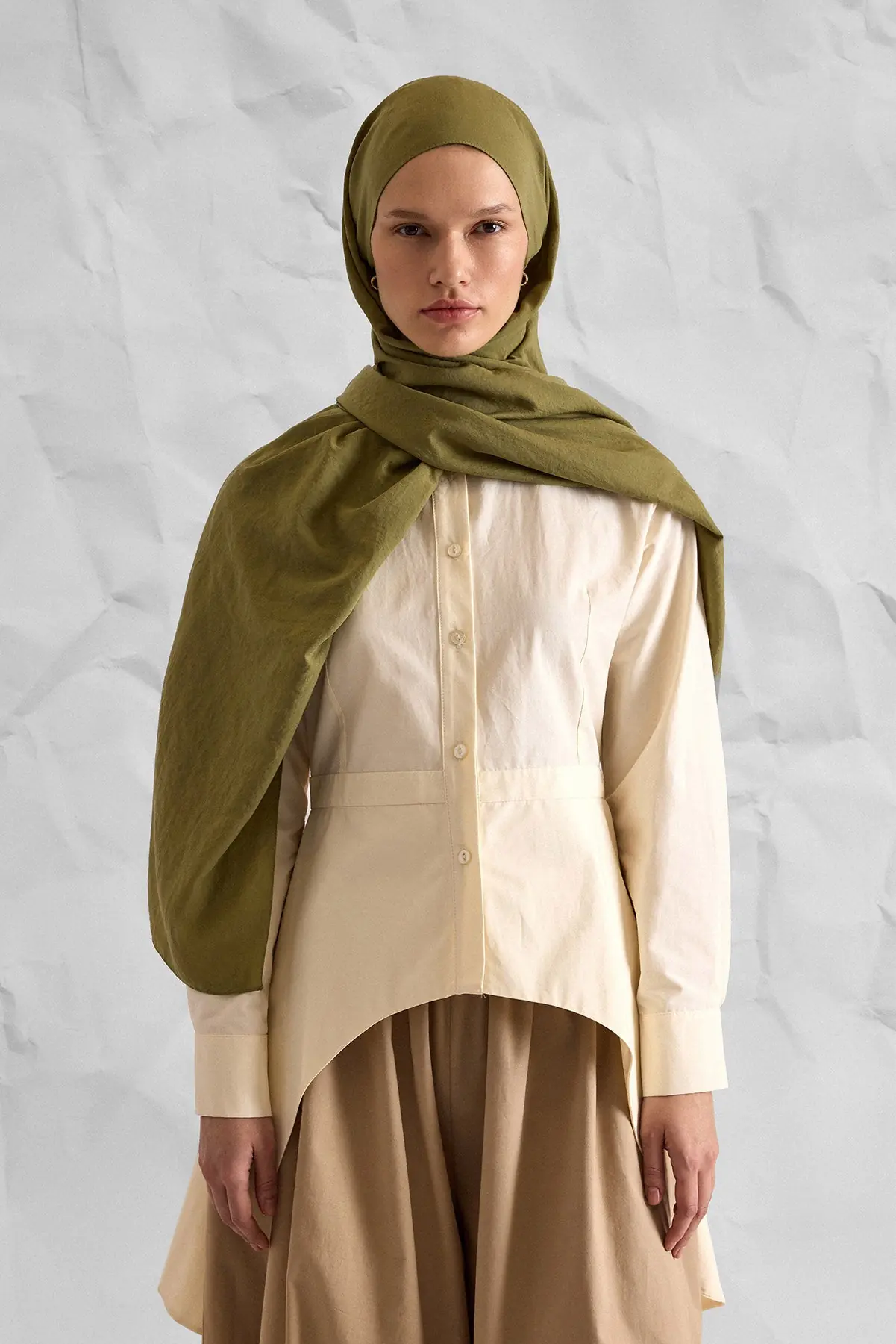NOBLE TOUCH Cotton Shawl – Khaki, photo 2