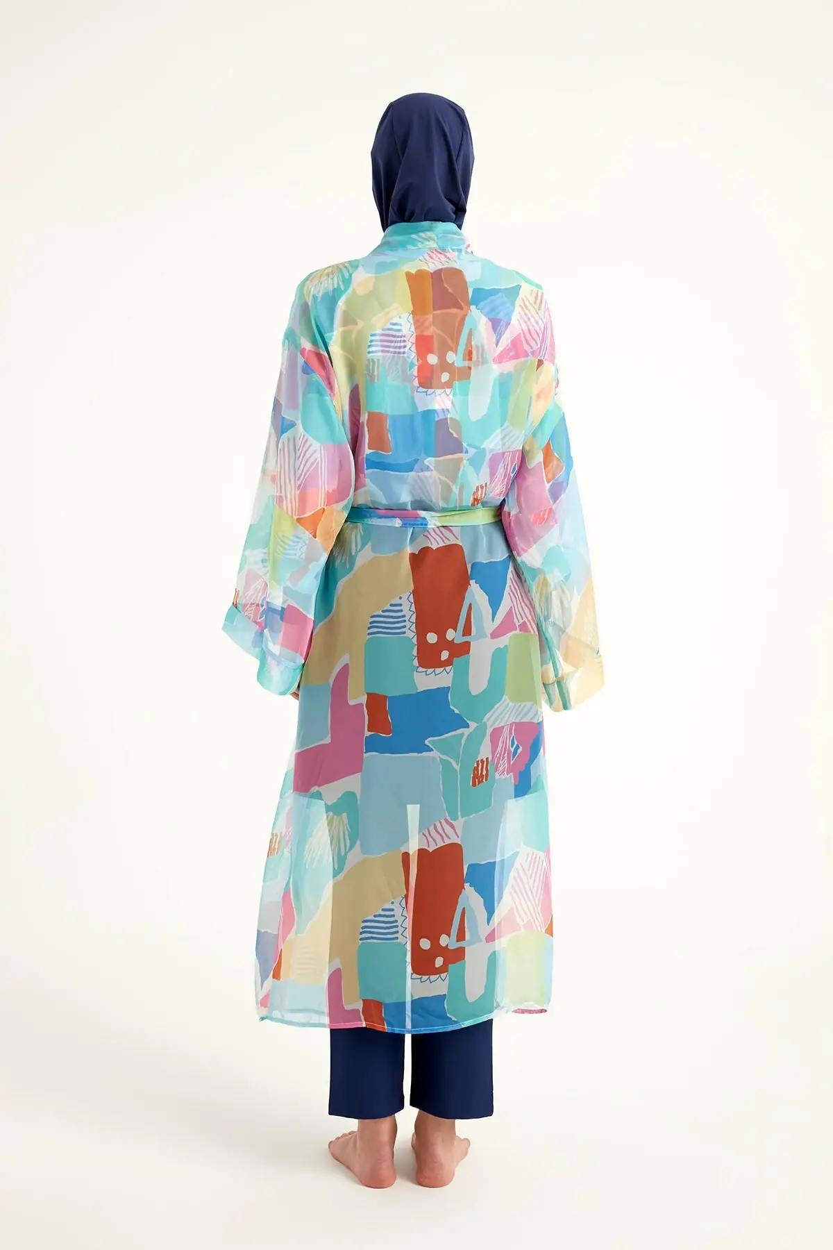 Silky Modest Full Coverage Kimono – Lightweight Elegant Beach Cover P2506, photo 7