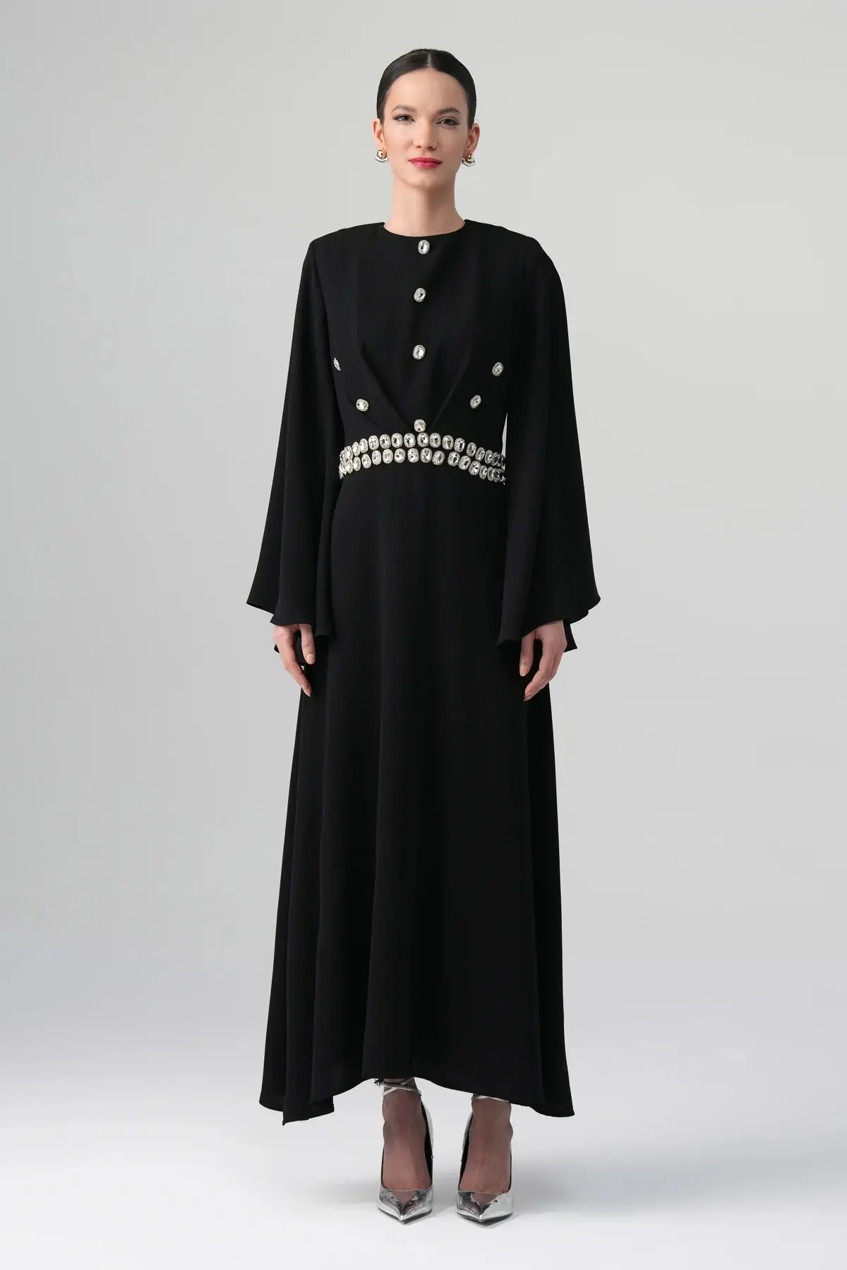 Orlina Pearl-Embellished Dress – Black, photo 4