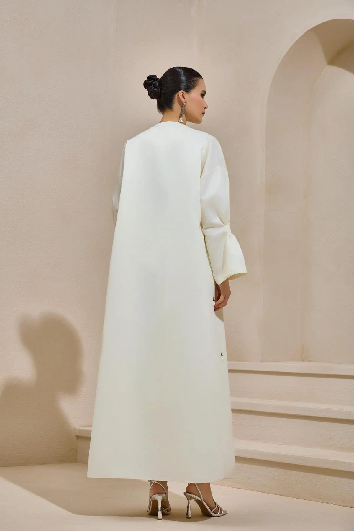 Bella Satin Abaya – Cream, photo 4