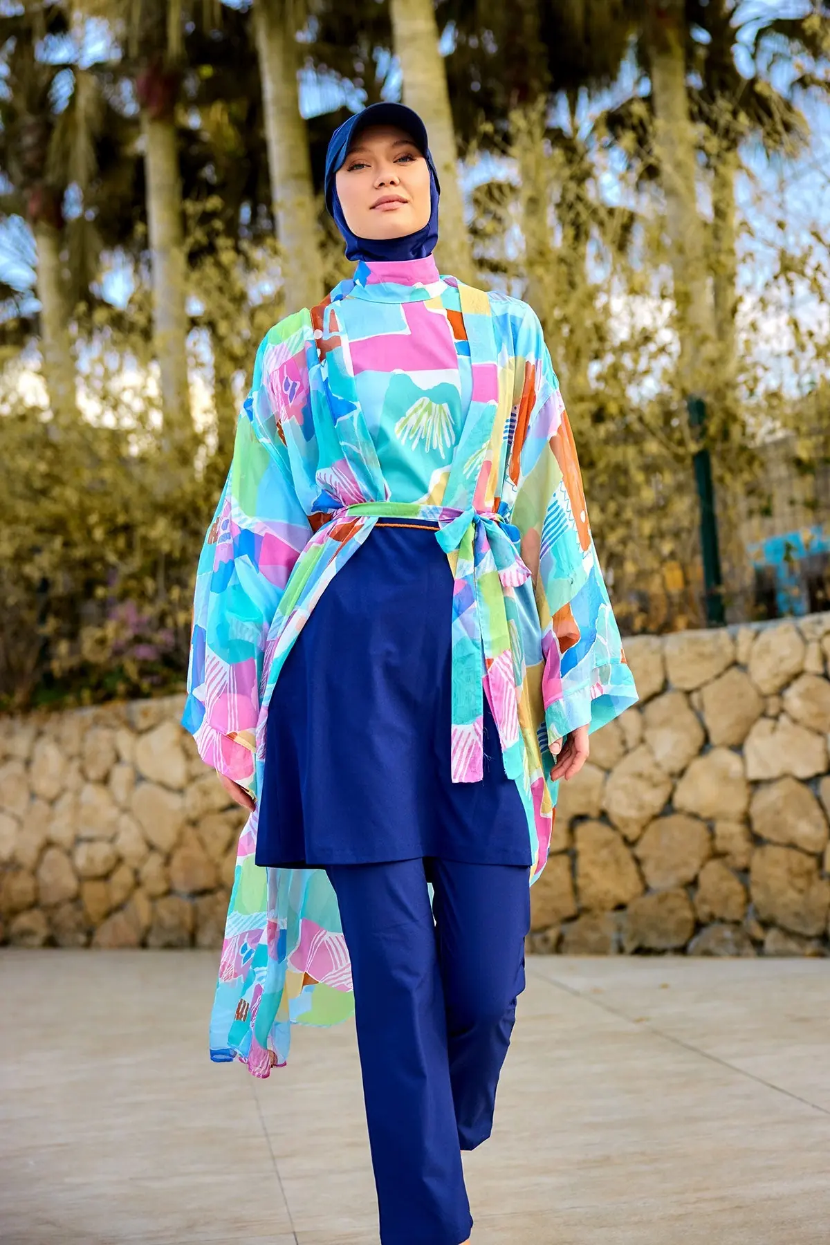 Silky Modest Full Coverage Kimono – Lightweight Elegant Beach Cover P2506, photo 4