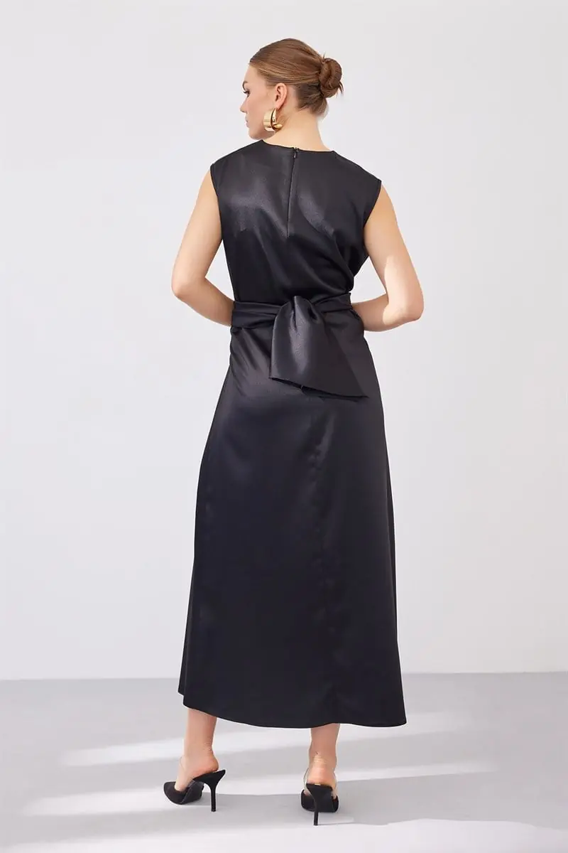 Satin dress - Black, photo 3