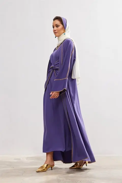 New Line Abaya Dress Set - Lavender, photo 4