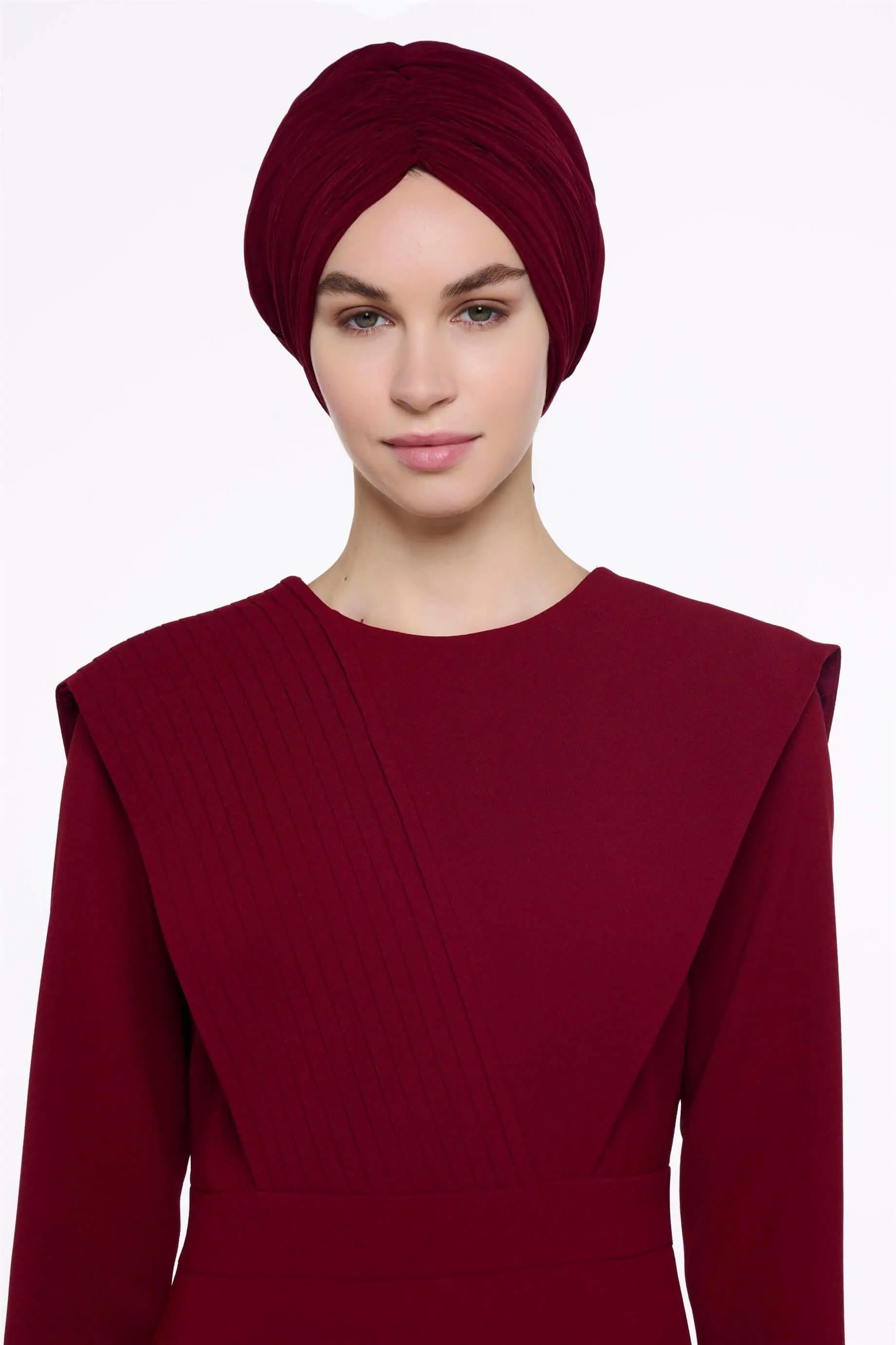 Cross-Wrap Bonnet – Burgundy