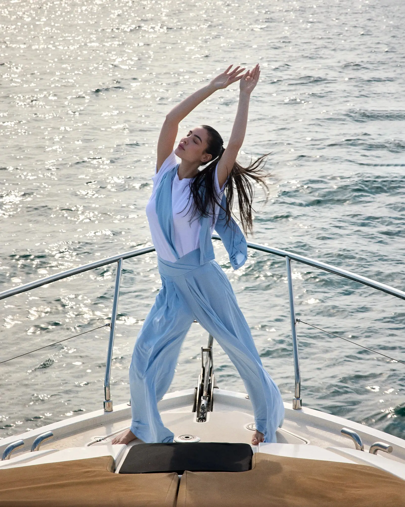 Pile Detaylı Geniş Paça Pantolon - Vizon, photo 5