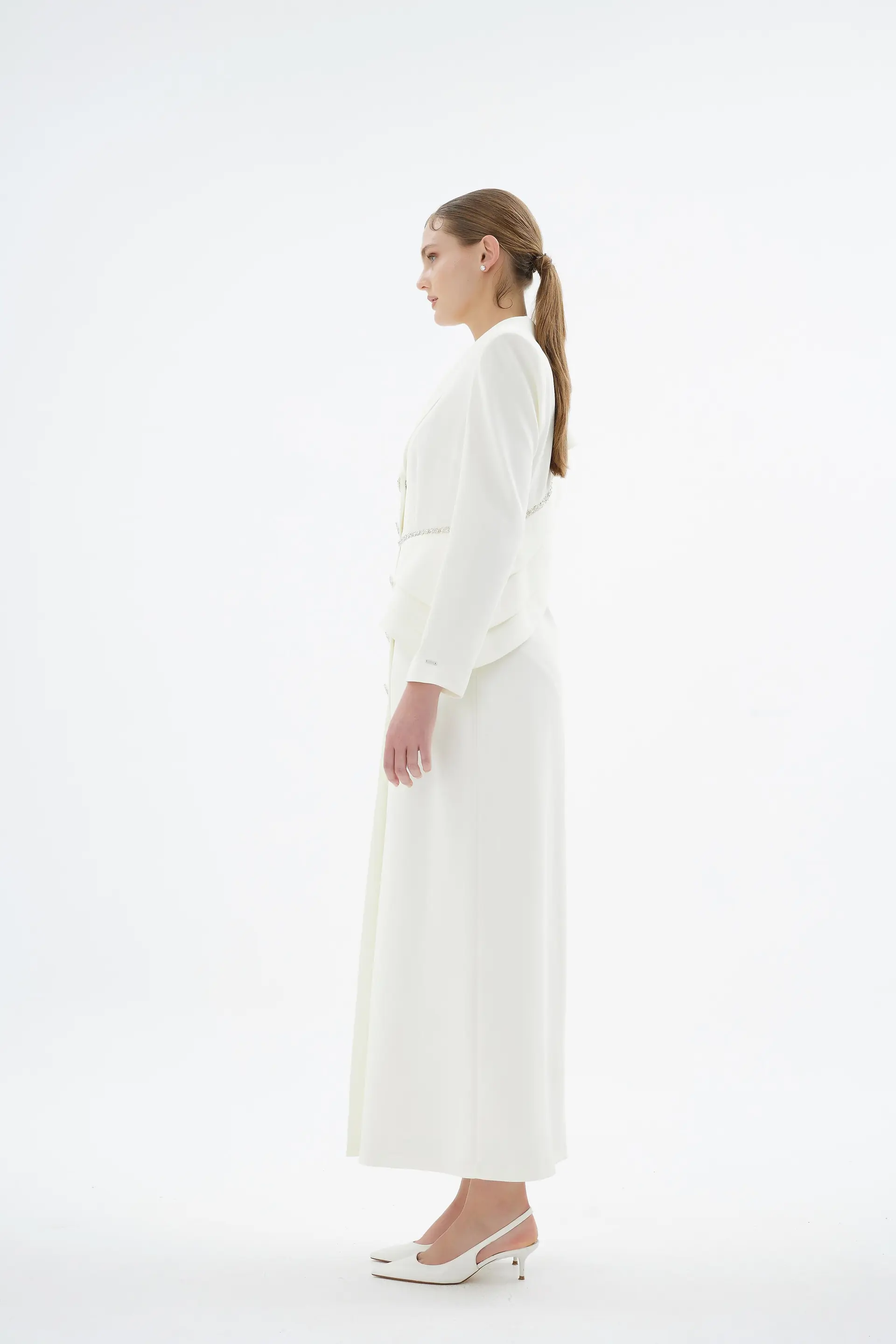 Liana Tailored Jacket Dress – Ecru, photo 5