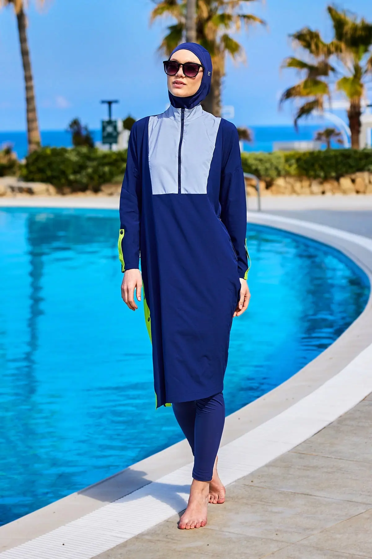Full Coverage Modest Swimsuit Burkini - Navy, photo 2