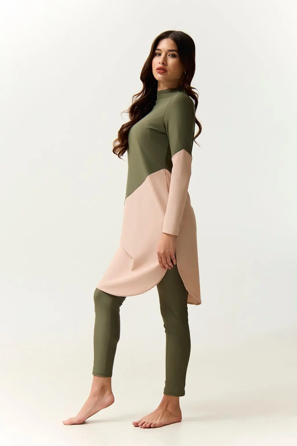 Maya Swim Dress - Olive/Shell, photo 3