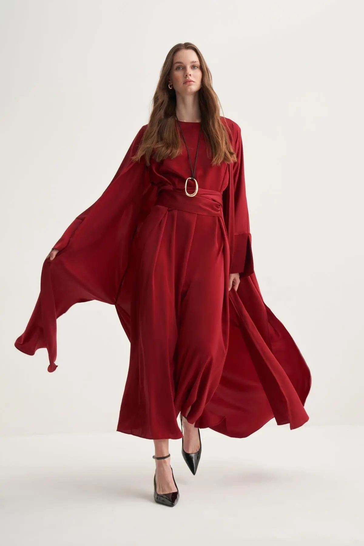 Mira Abaya Set – Cherry Red, photo 2