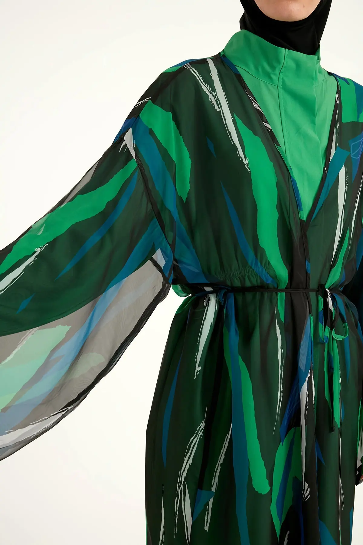 Silky Modest Full Coverage Kimono – Lightweight Elegant Swim Cover P2503-1, photo 8