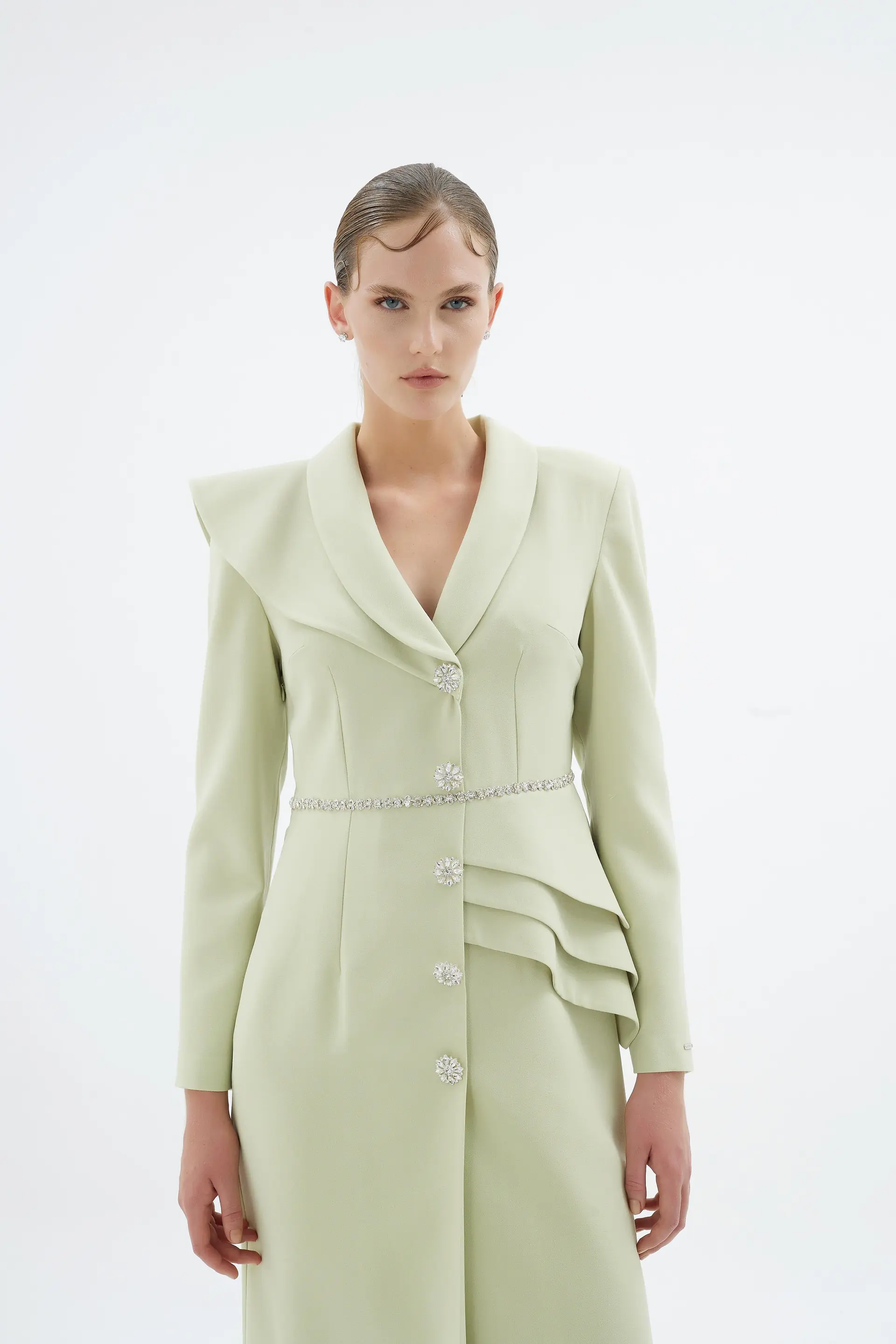 Liana Tailored Jacket Dress – Light Green, photo 2