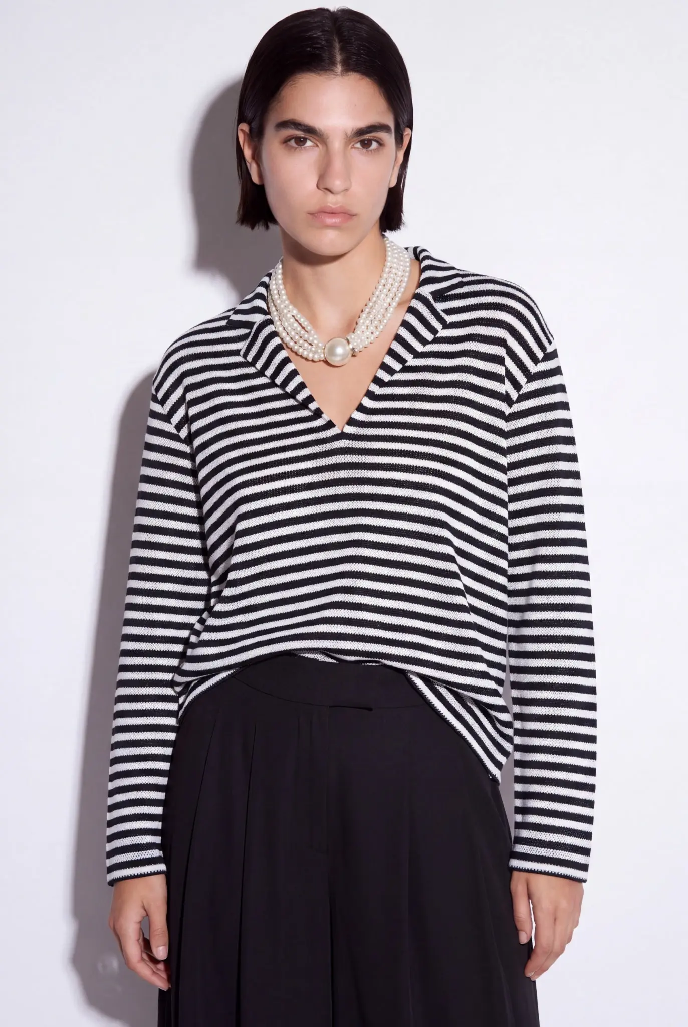 Freya Black-White Striped Blouse, photo 4
