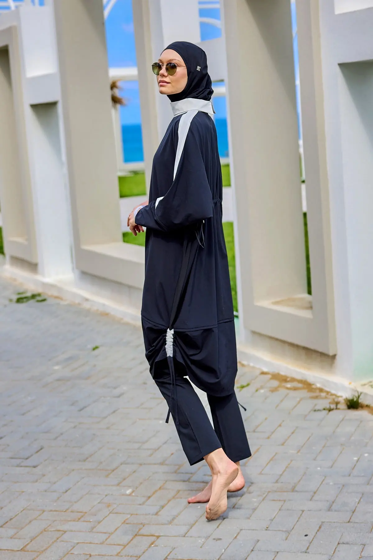 Black Full Coverage Modest Swimwear Burkini Set M2521-3, photo 2