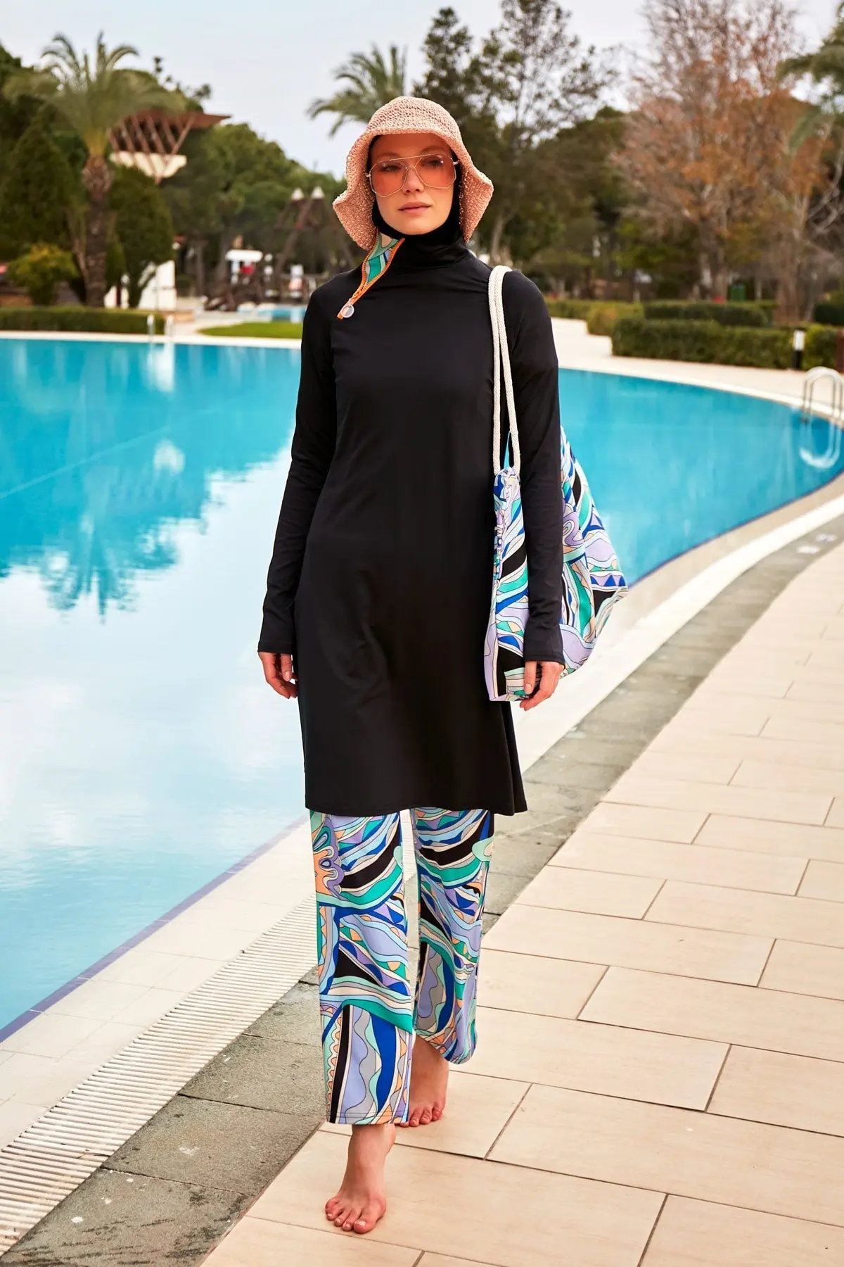 Lycra Black Burkini Modest Swimwear M2477, photo 3