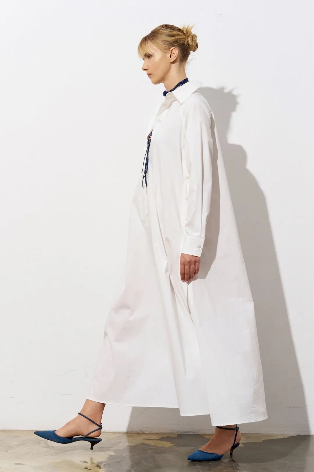 Poplin Shirt Maxi Dress – White, photo 2
