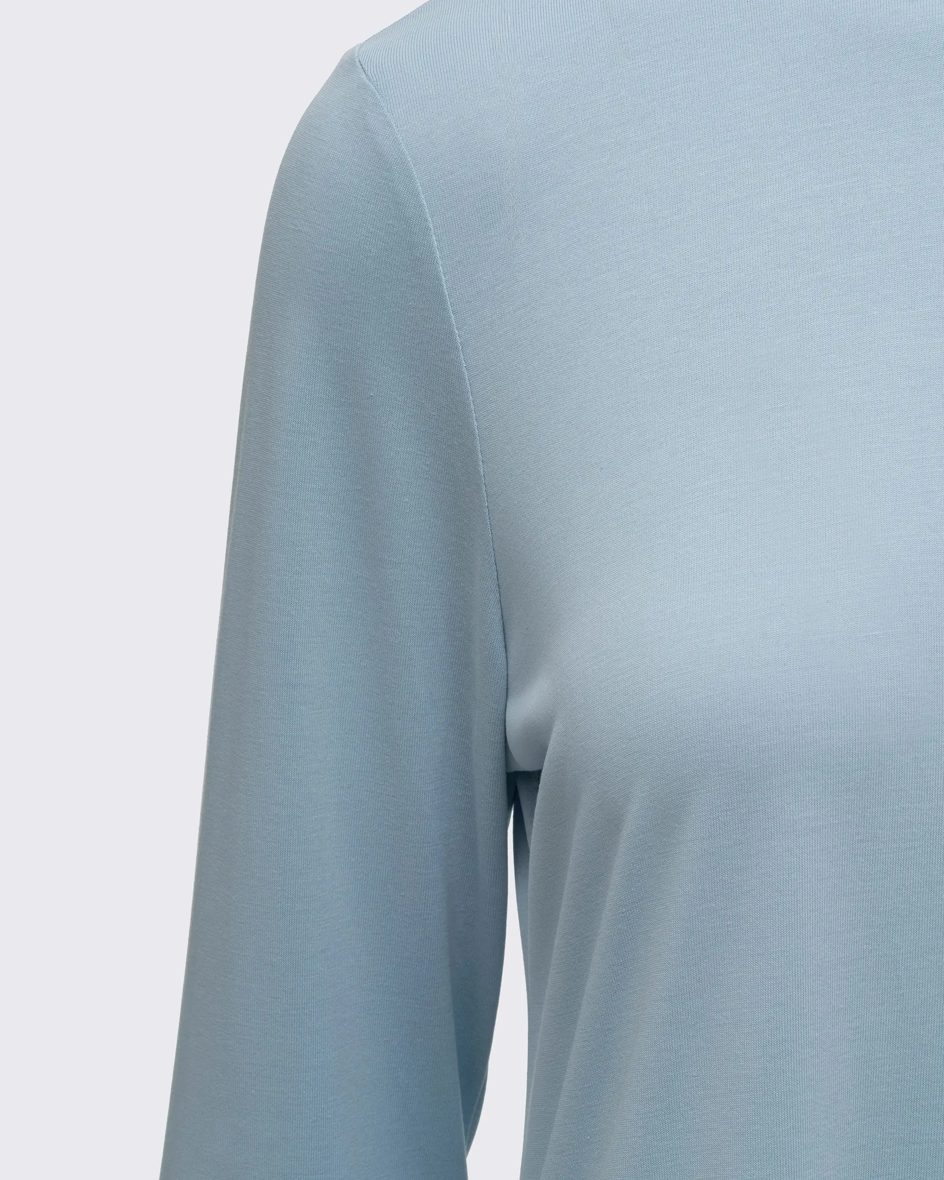 Modal Kumaşlı Uzun Kollu Basic Üst - Baby Blue, photo 2