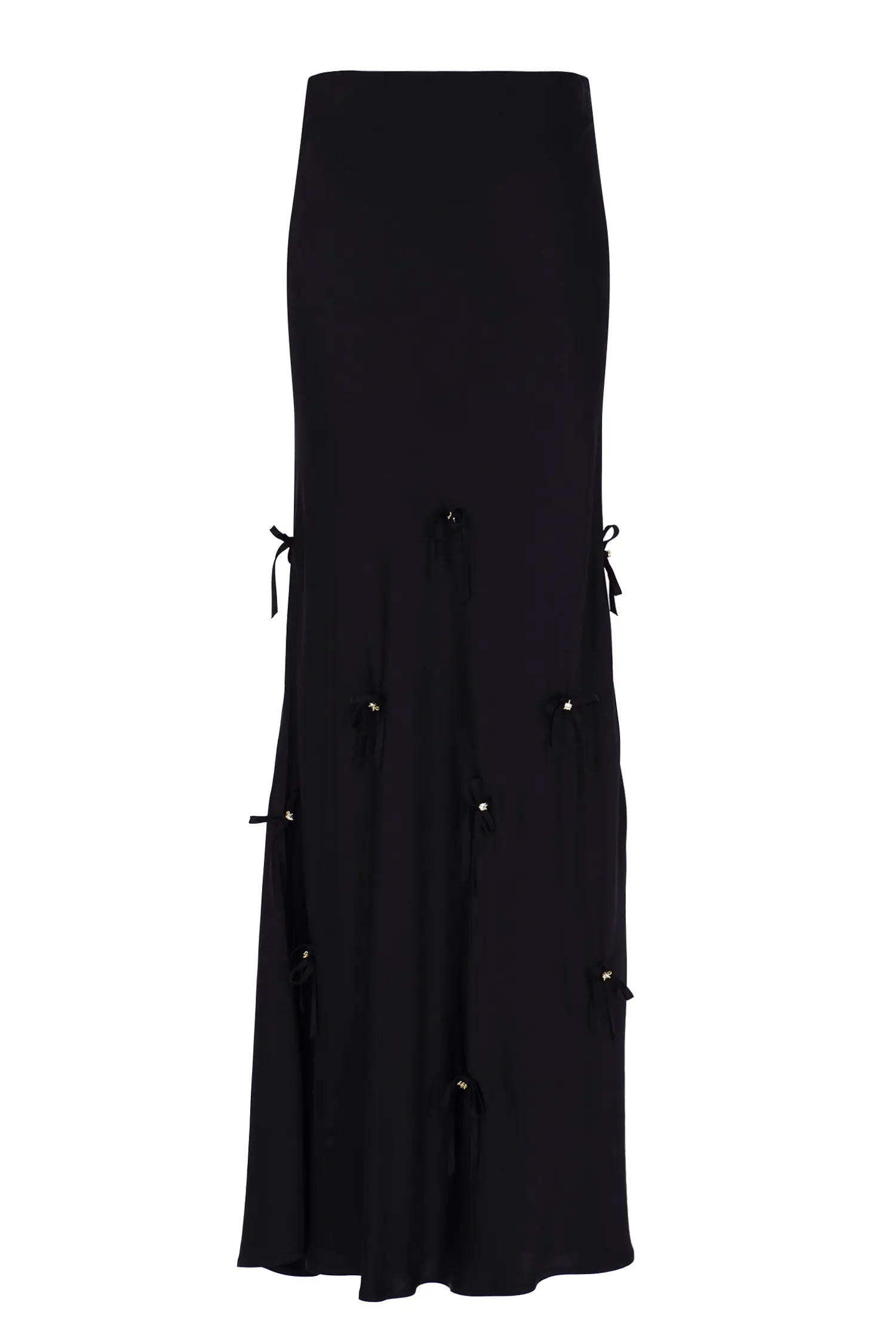 Glamour Black Bias Long Skirt