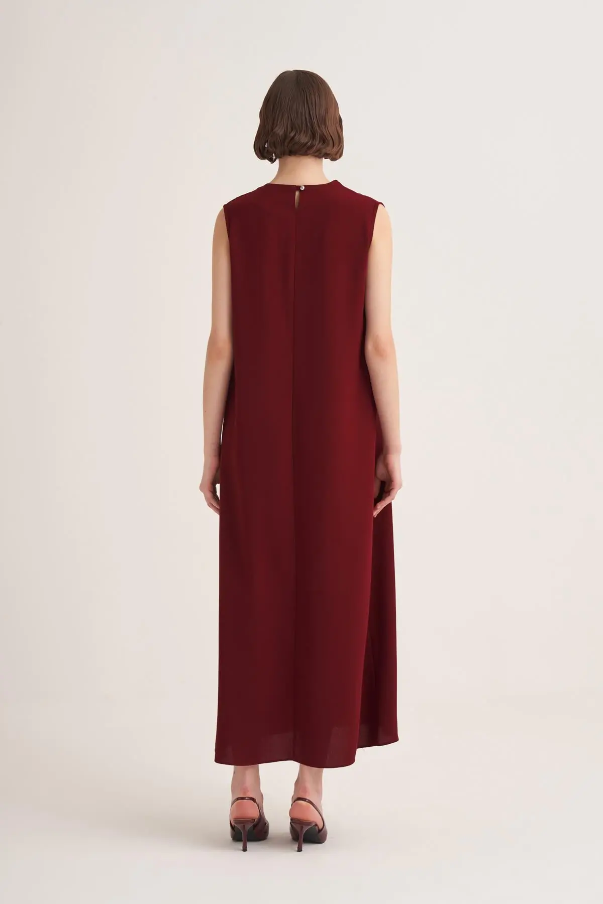 Lina Sleeveless Maxi Dress – Burgundy, photo 2