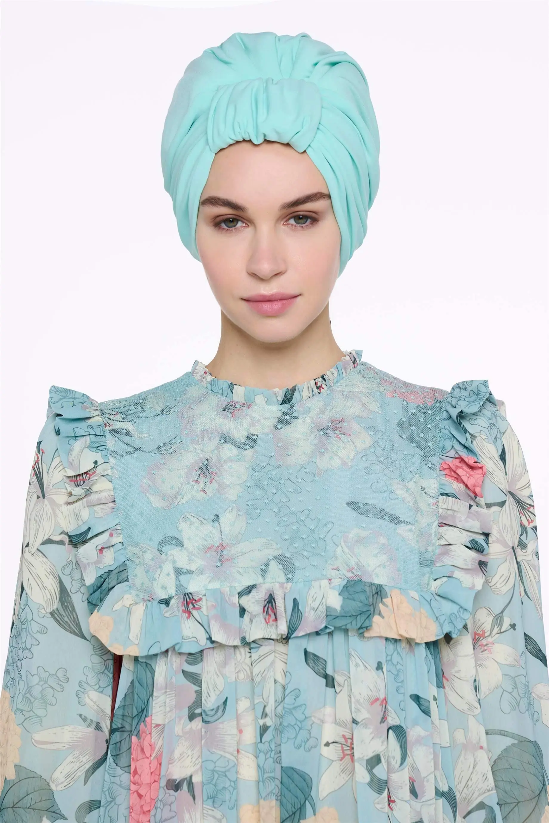 Turquoise Handle-Style Design Bonnet