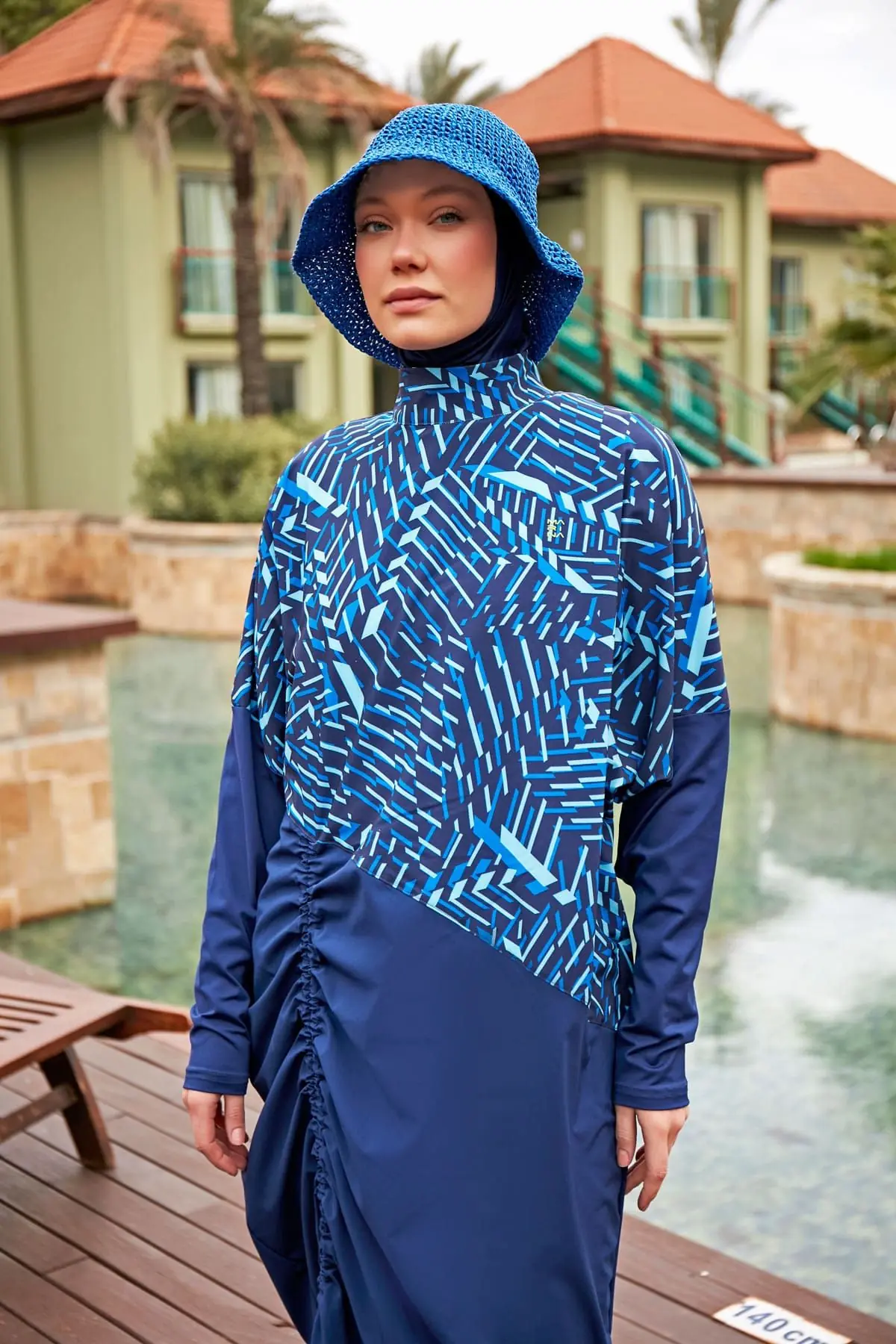 Woven Navy Burkini Modest Swimwear M2427, photo 4