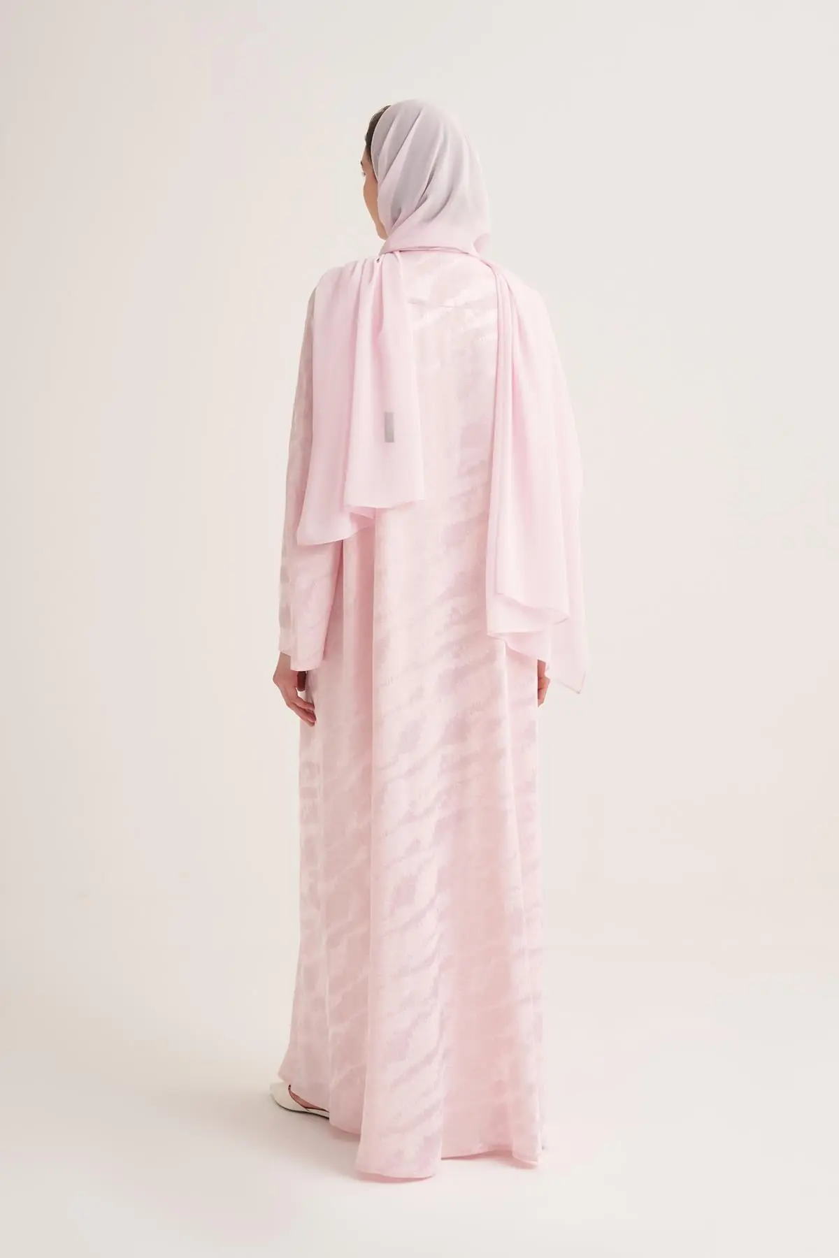 Mila Linen Abaya & Scarf – Pink, photo 4
