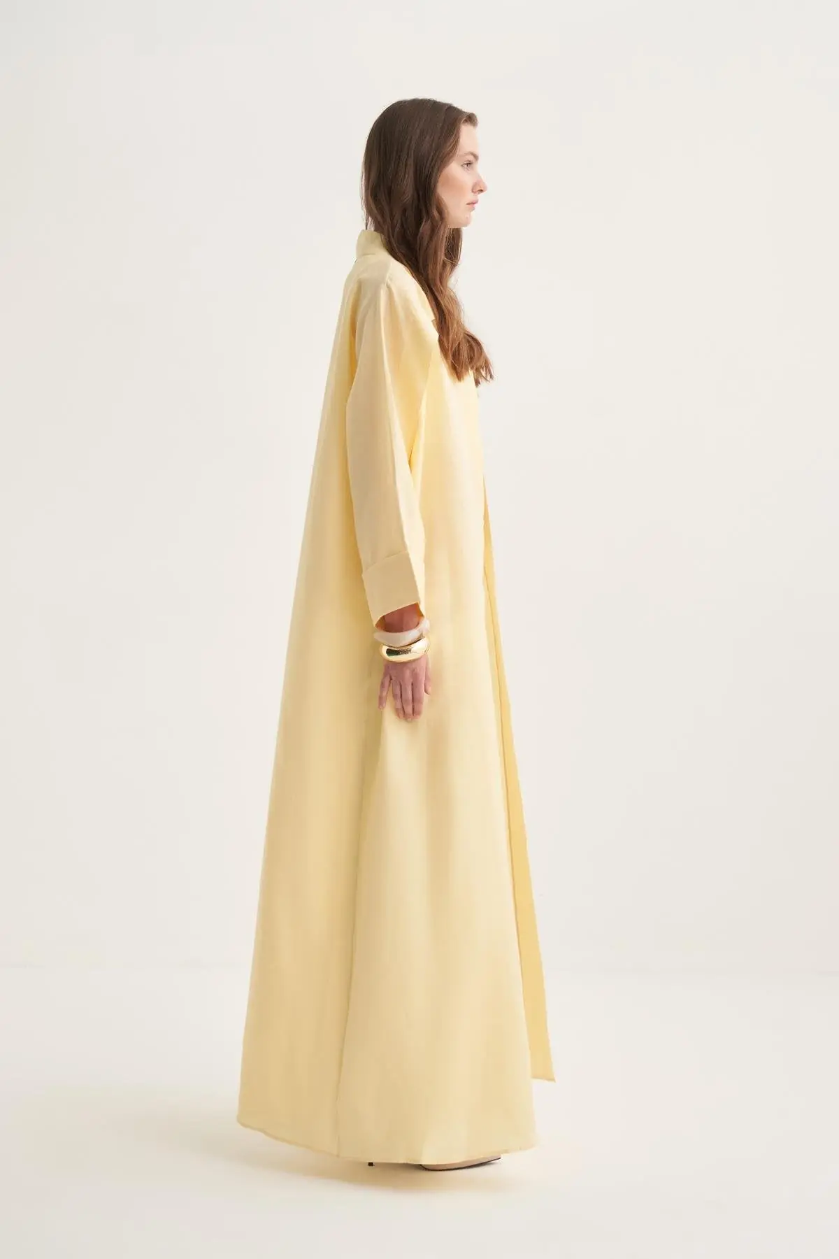Linen Abaya Yellow, photo 3