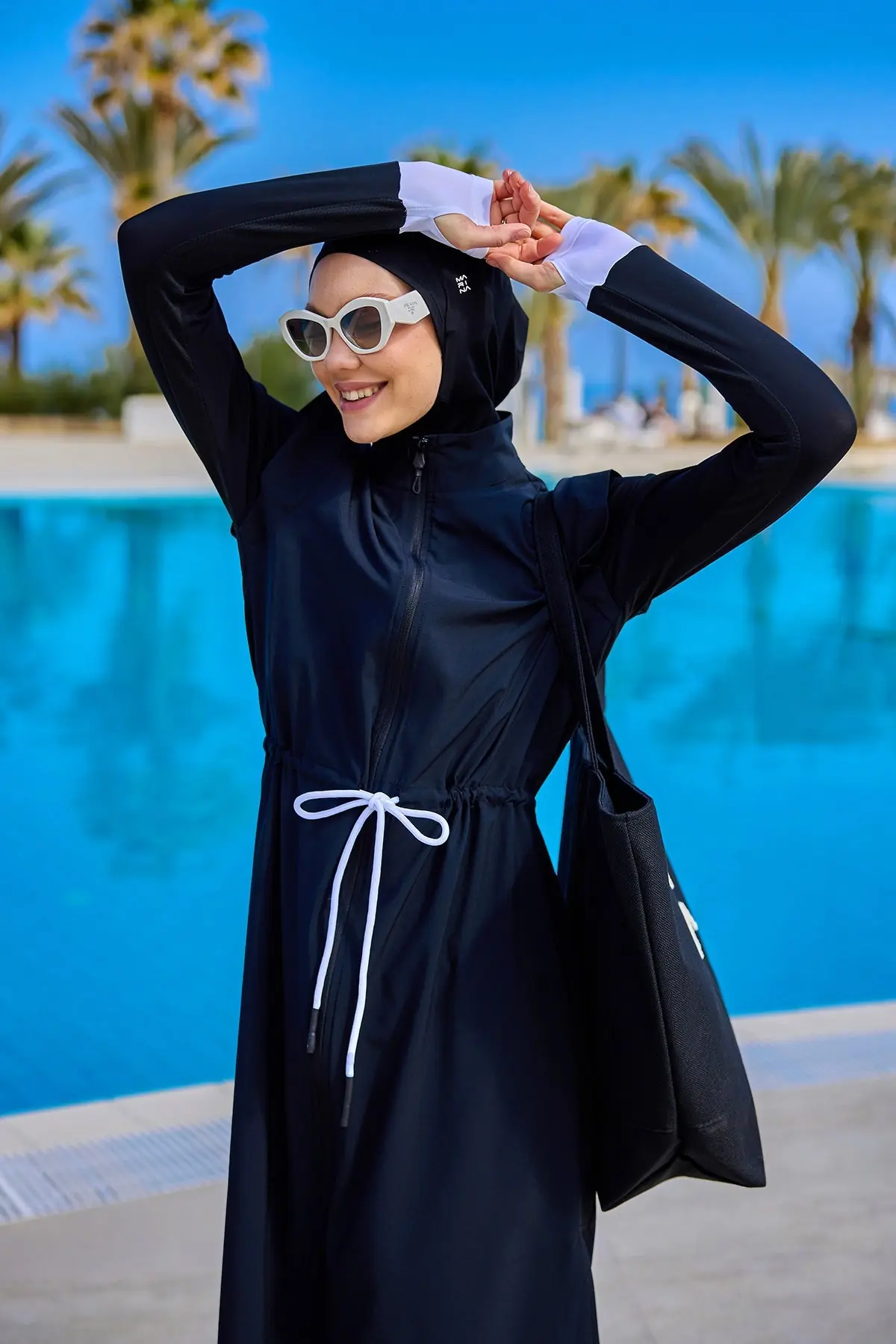 Black Full Coverage Islamic Swimwear Burkini Set M2501-2, photo 5