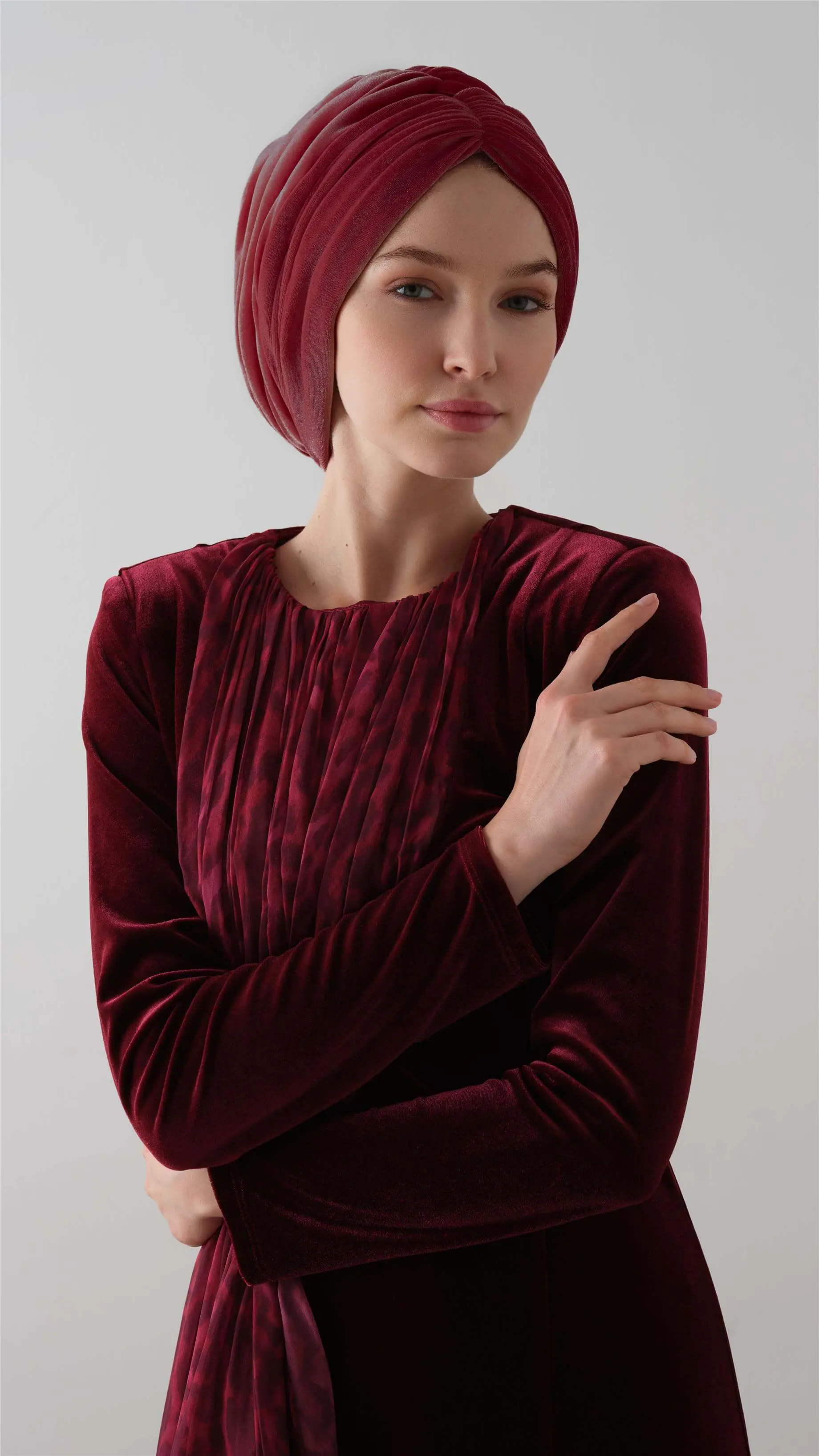 Velvet Drape Bonnet – Bordeaux