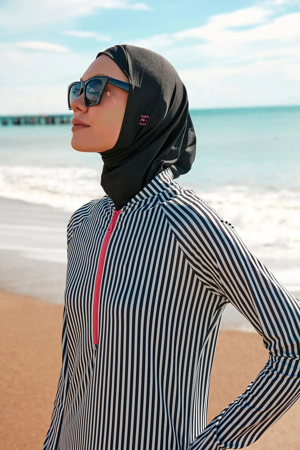 Lycra Black Burkini Modest Swimwear M2488, photo 3