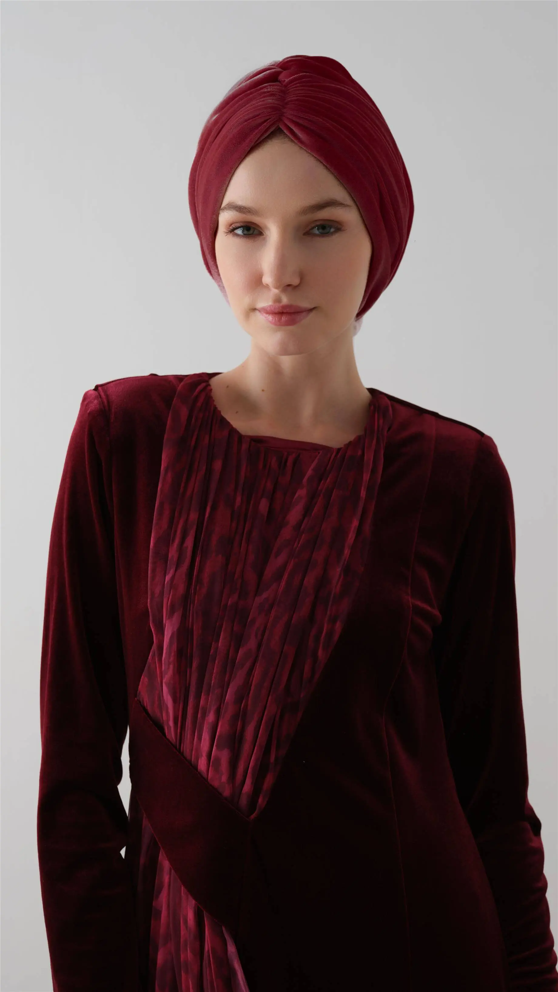 Velvet Drape Bonnet – Bordeaux, photo 3