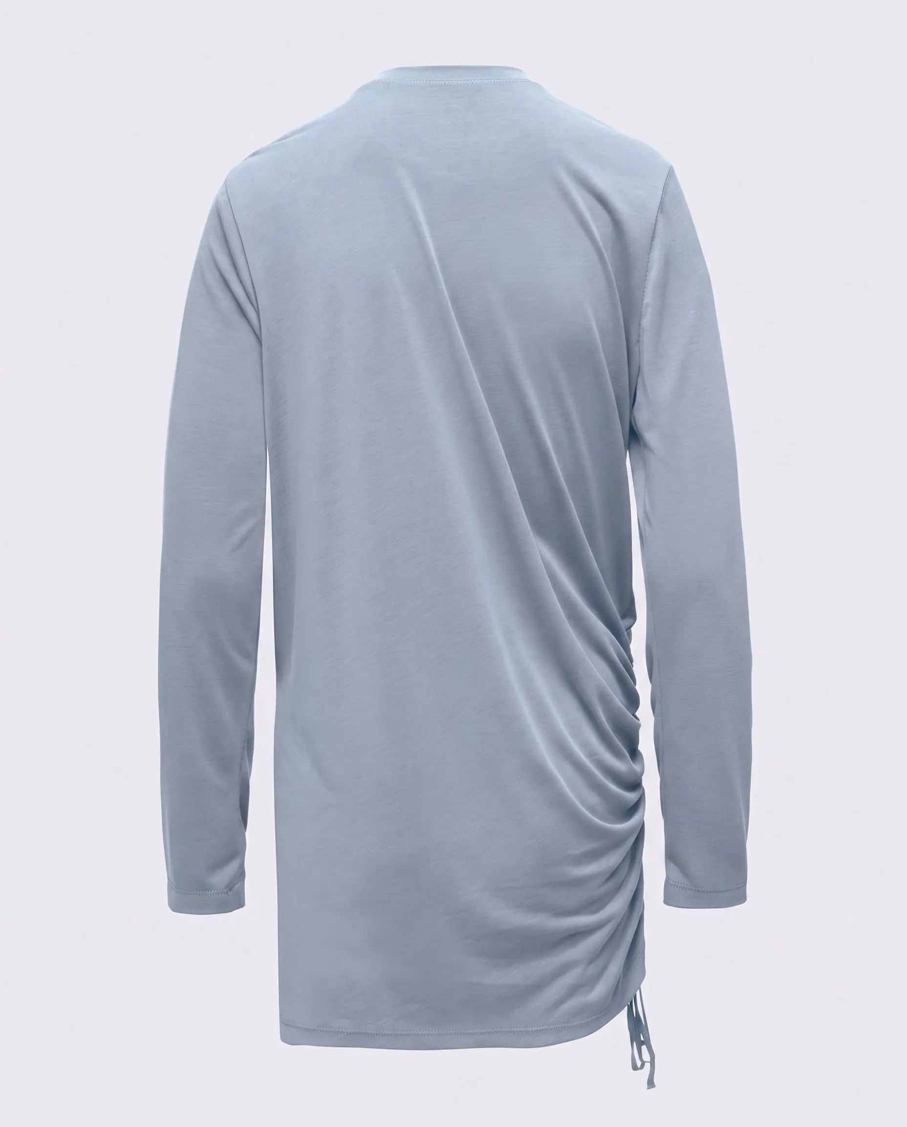 Modal Kumaşlı Ayarlanabilir Drape Detaylı Uzun Üst - Baby Blue, photo 2