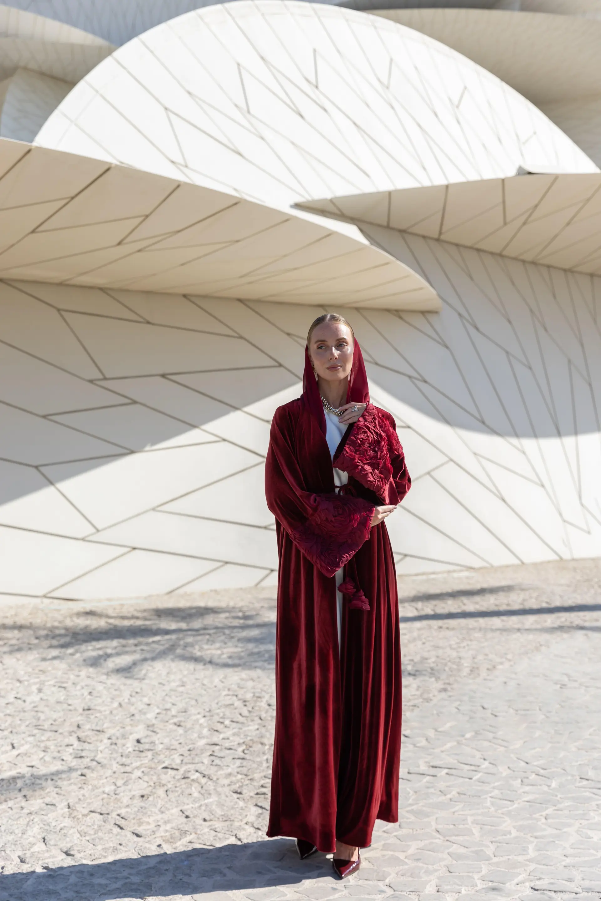 Velvet Rose Abaya – Burgundy, photo 2