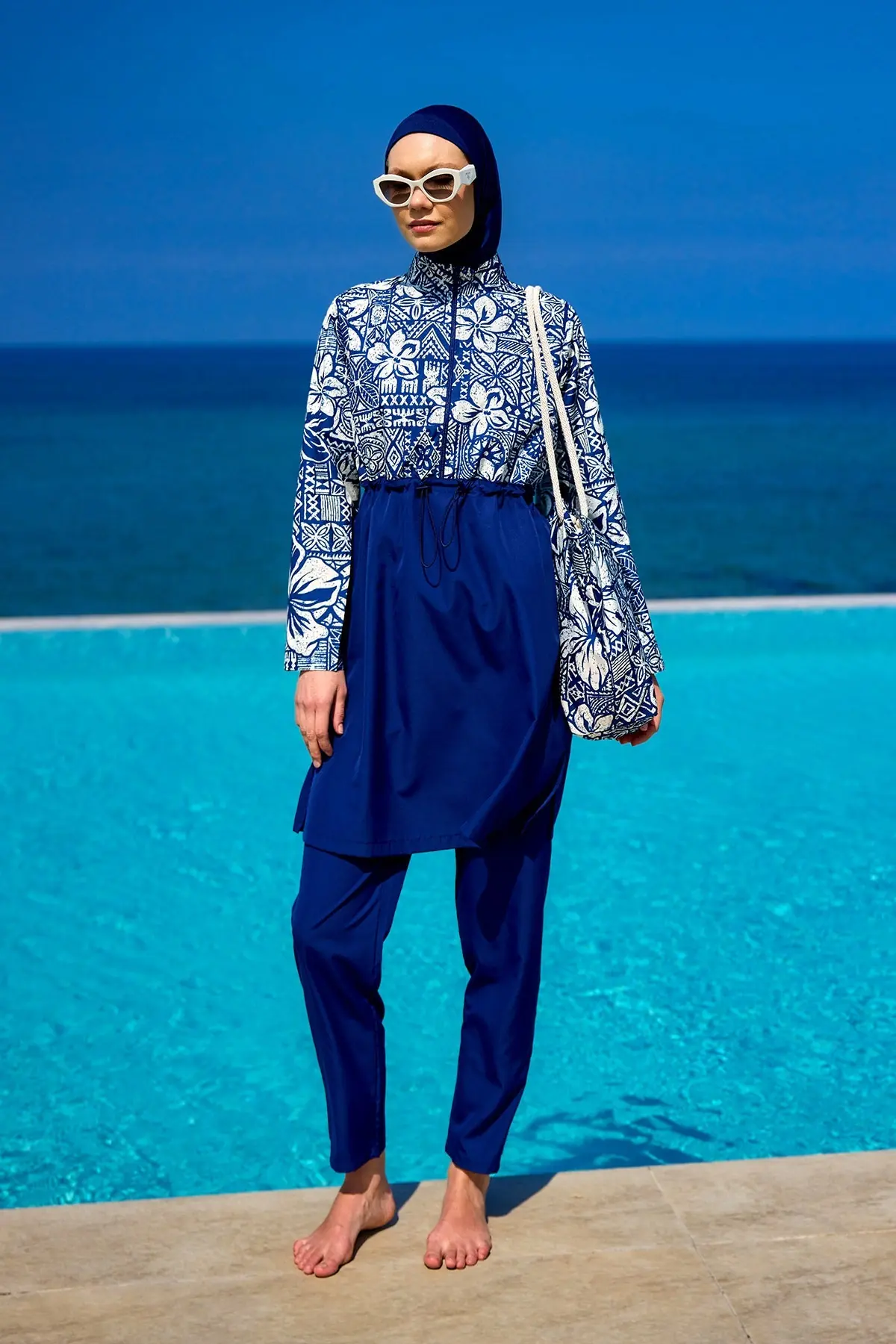 Navy Full Coverage Modest Swimwear Set - Blue, photo 2
