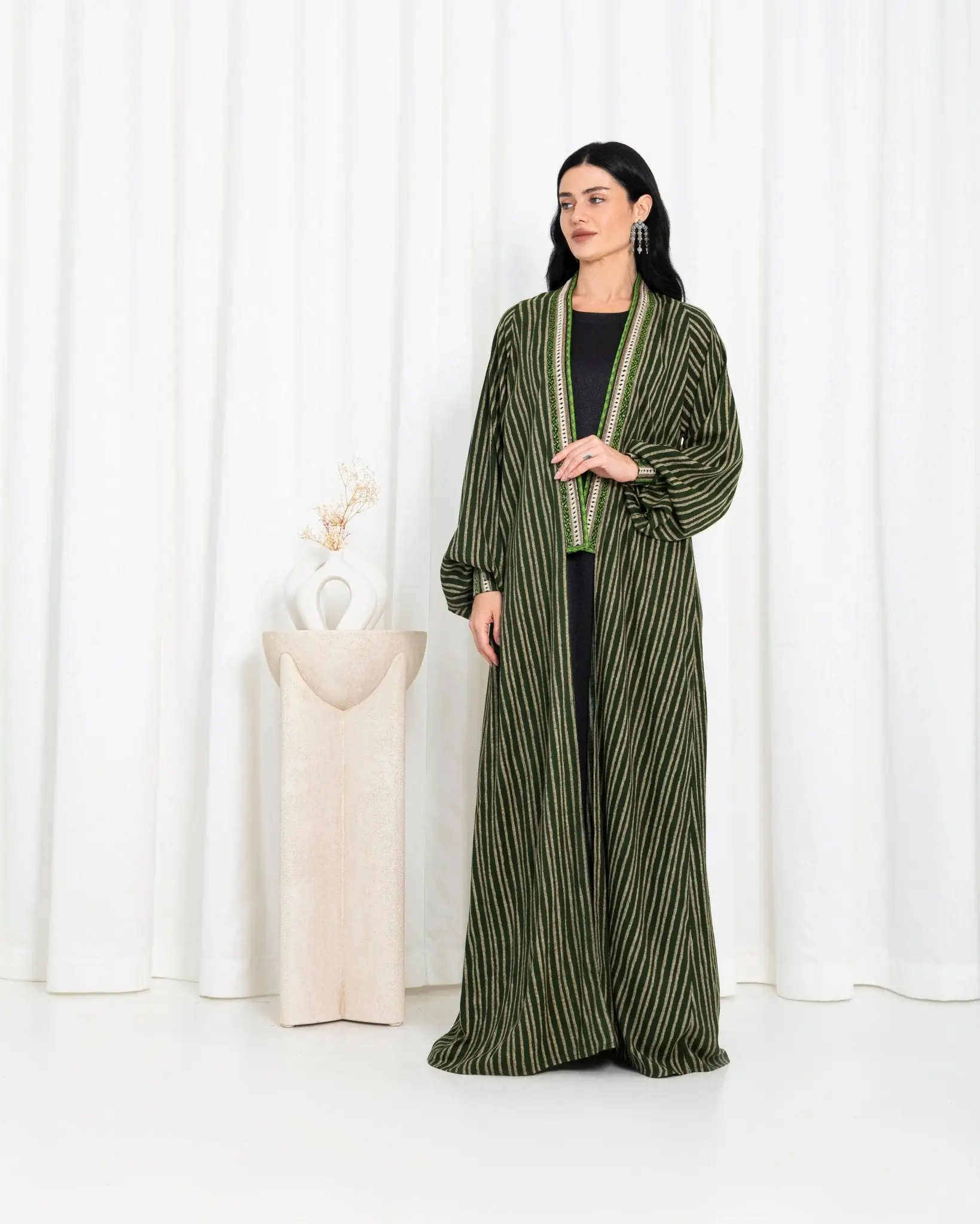 Green  Stripe Kimono Abaya, photo 2