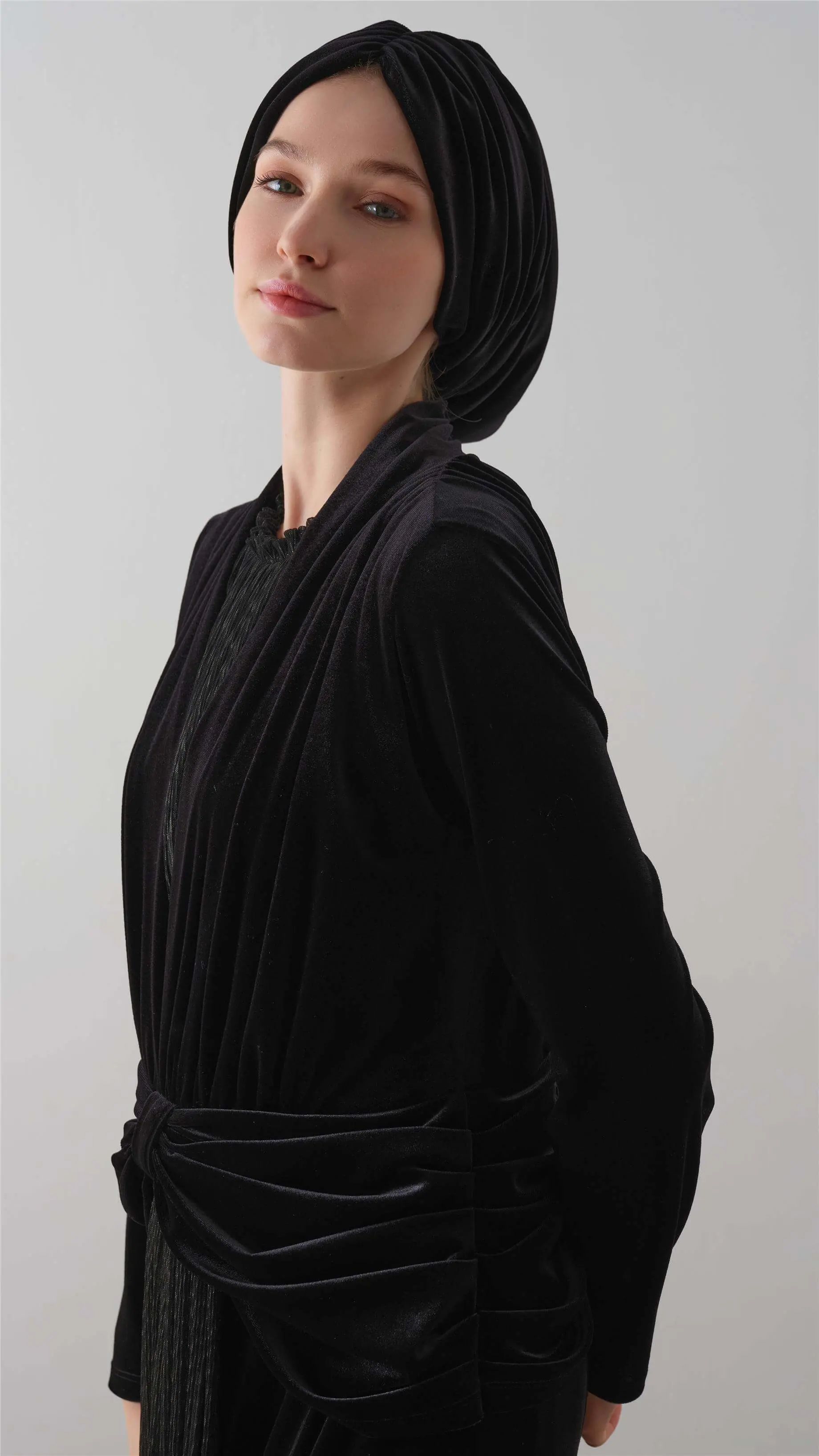 KADİFE DRAPE BONE Siyah, photo 3